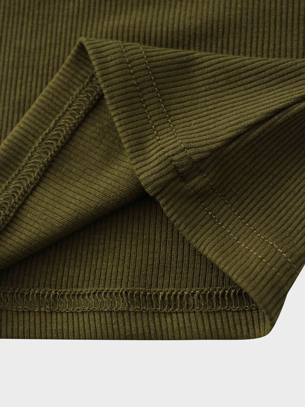 RIBBED HIGH V 3Q-CHOCOLATE BROWN