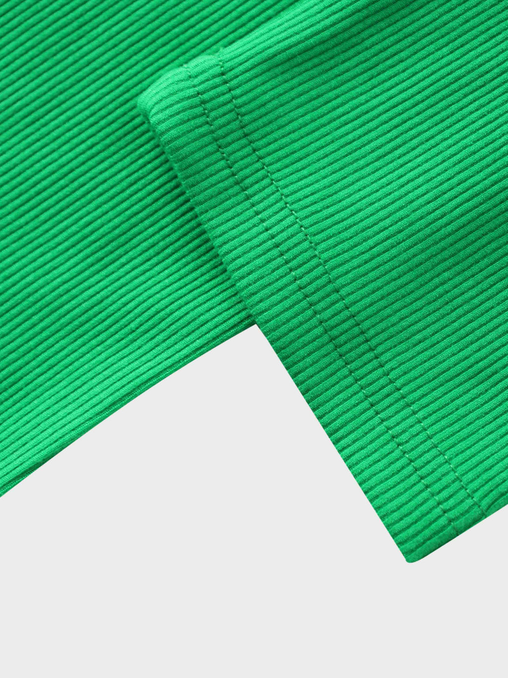 RIBBED HIGH V 3Q-MATCHA GREEN