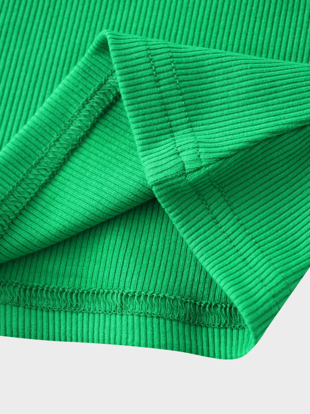 RIBBED HIGH V 3Q-MATCHA GREEN