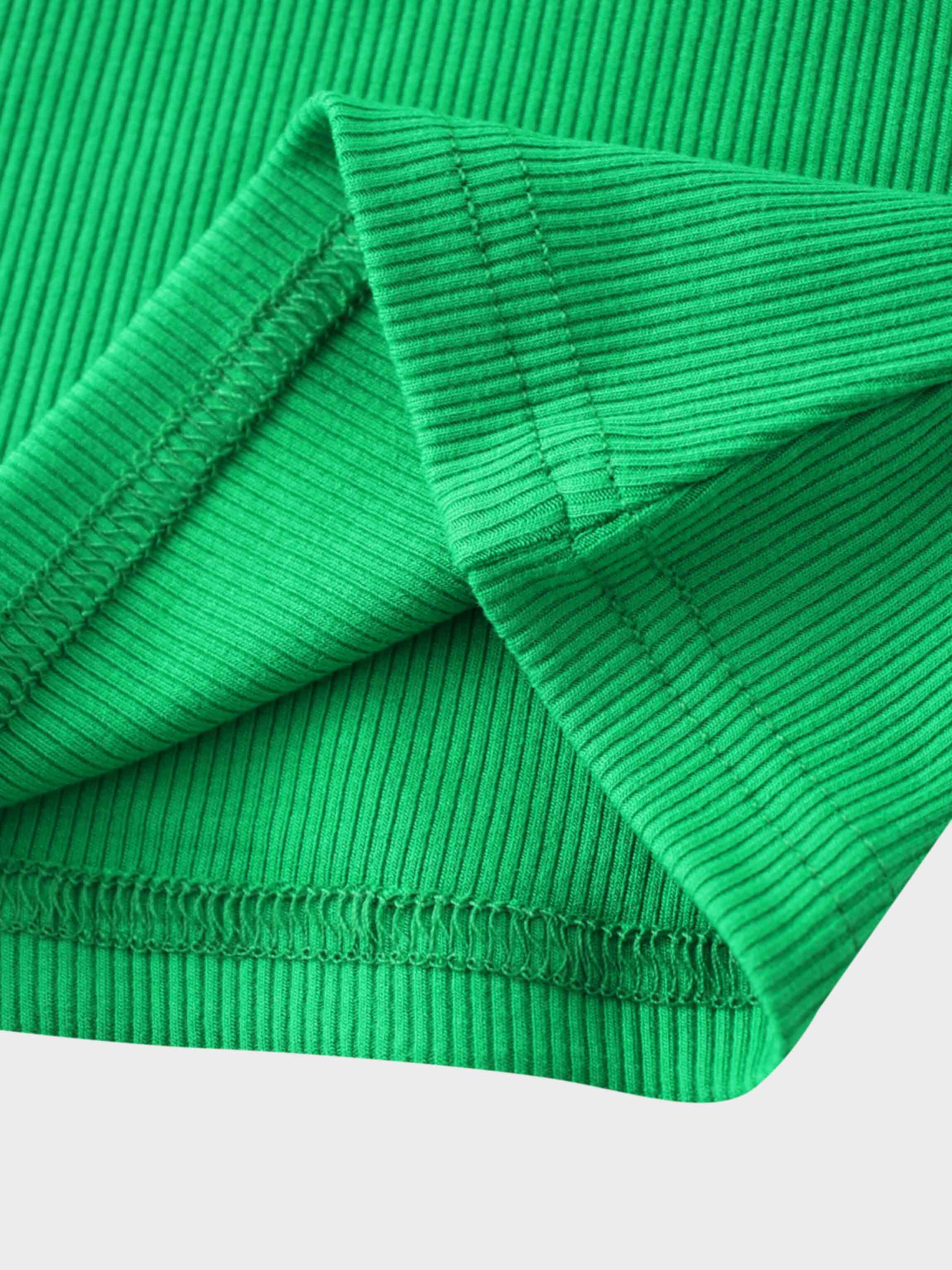 RIBBED HIGH V 3Q-MATCHA GREEN