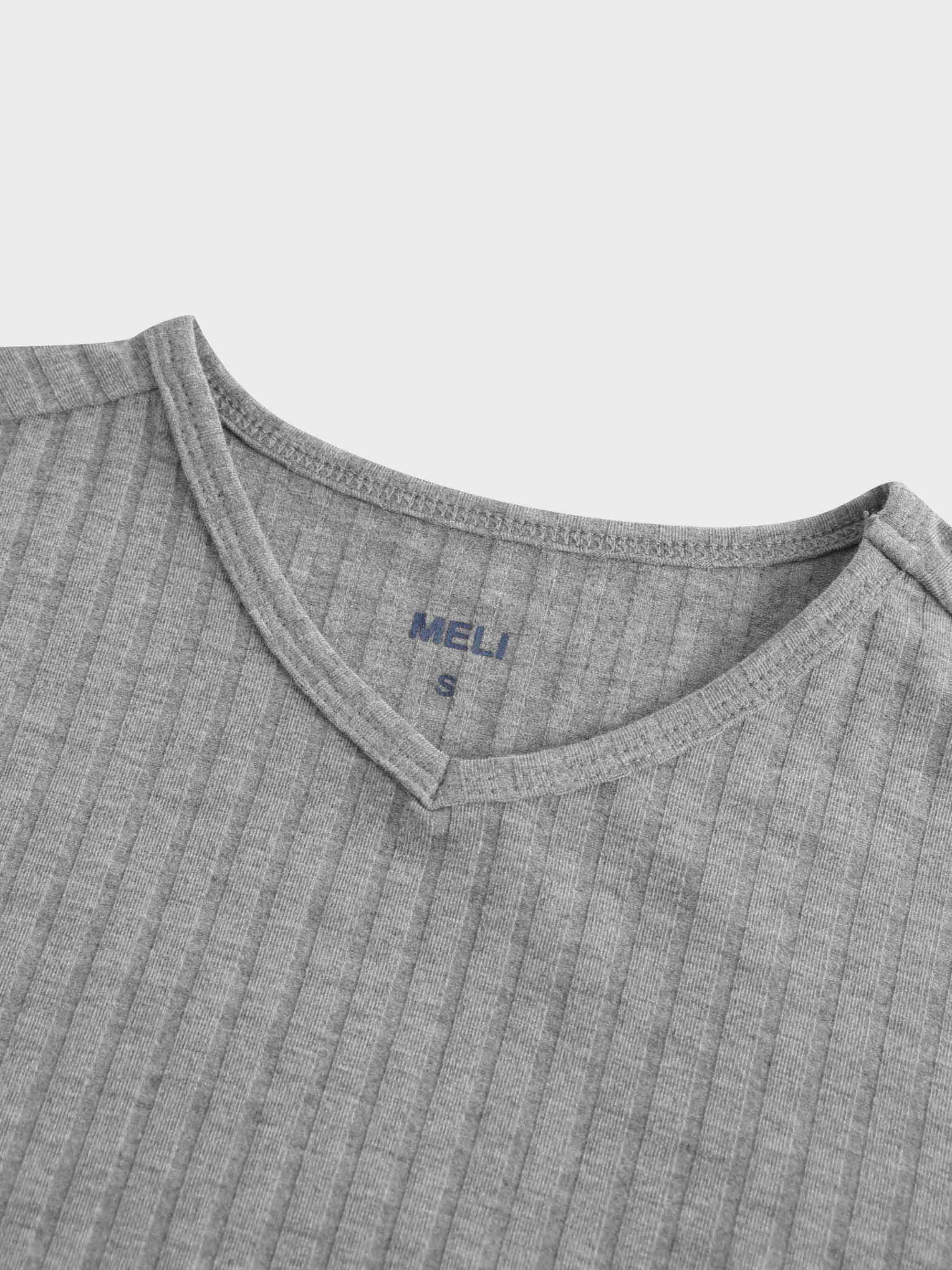 Ribbed High V Bomber-Grey