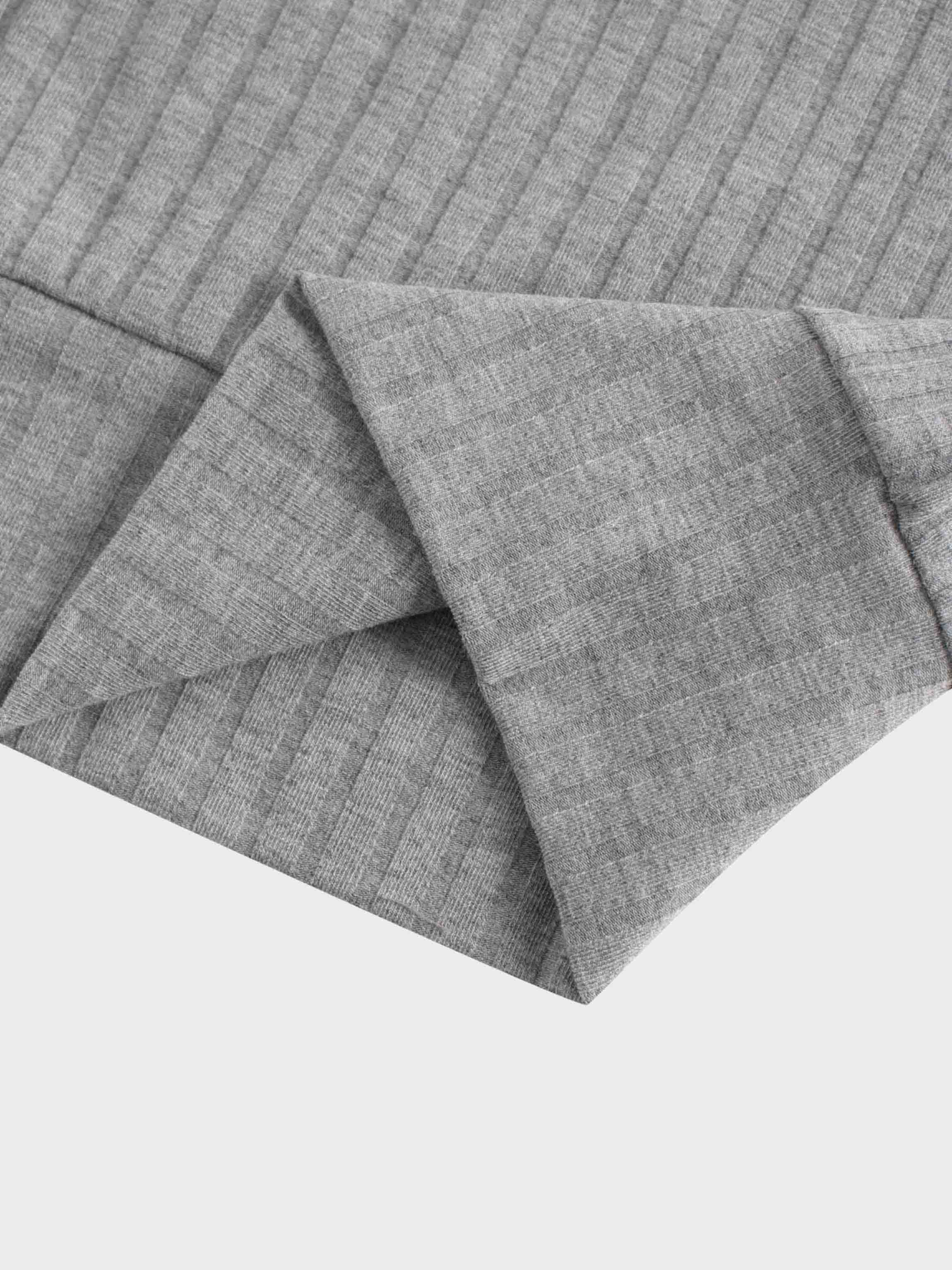 Ribbed High V Bomber-Grey