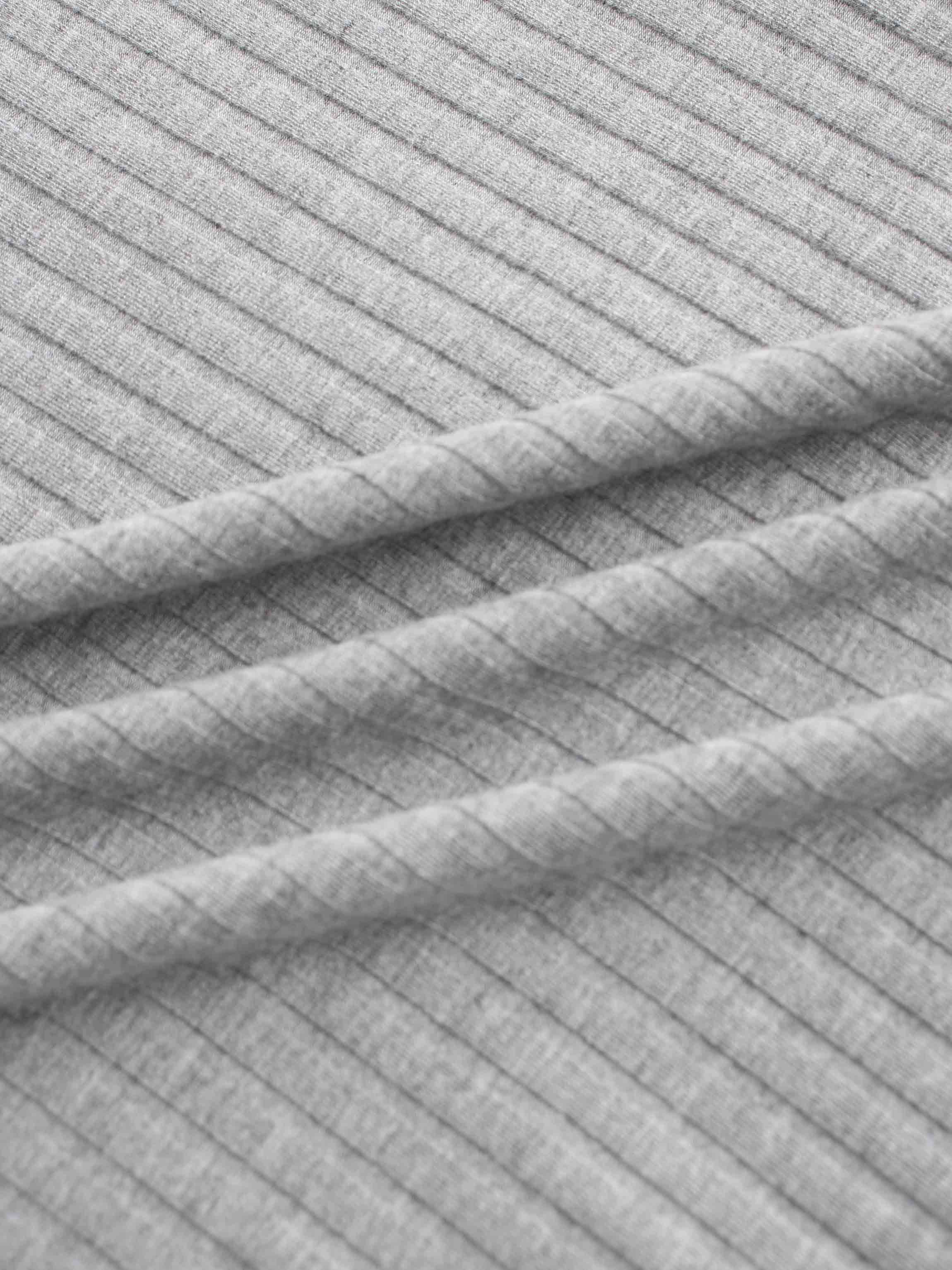 Ribbed High V Bomber-Grey