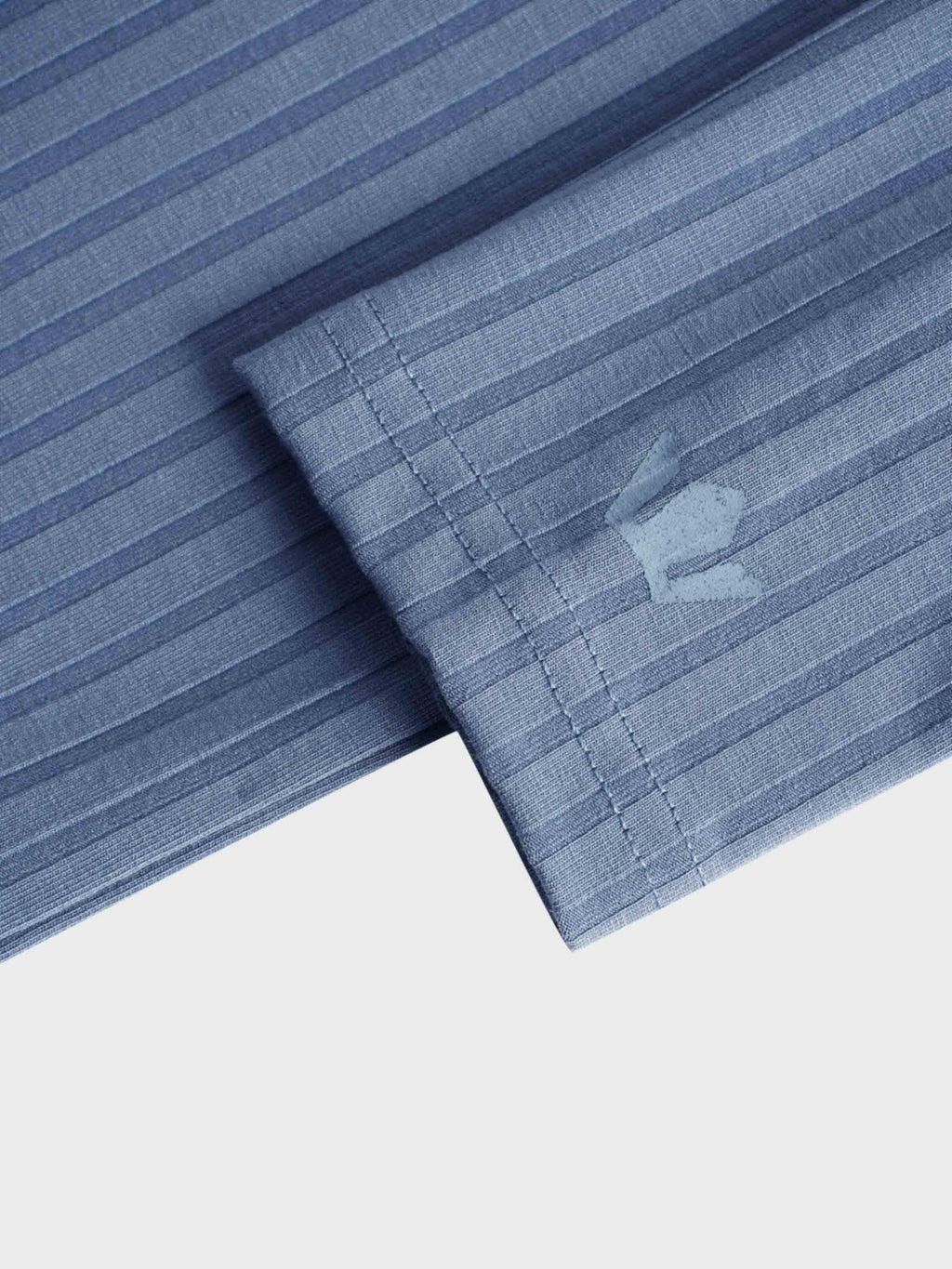 Ribbed High V Bomber-Denim Blue