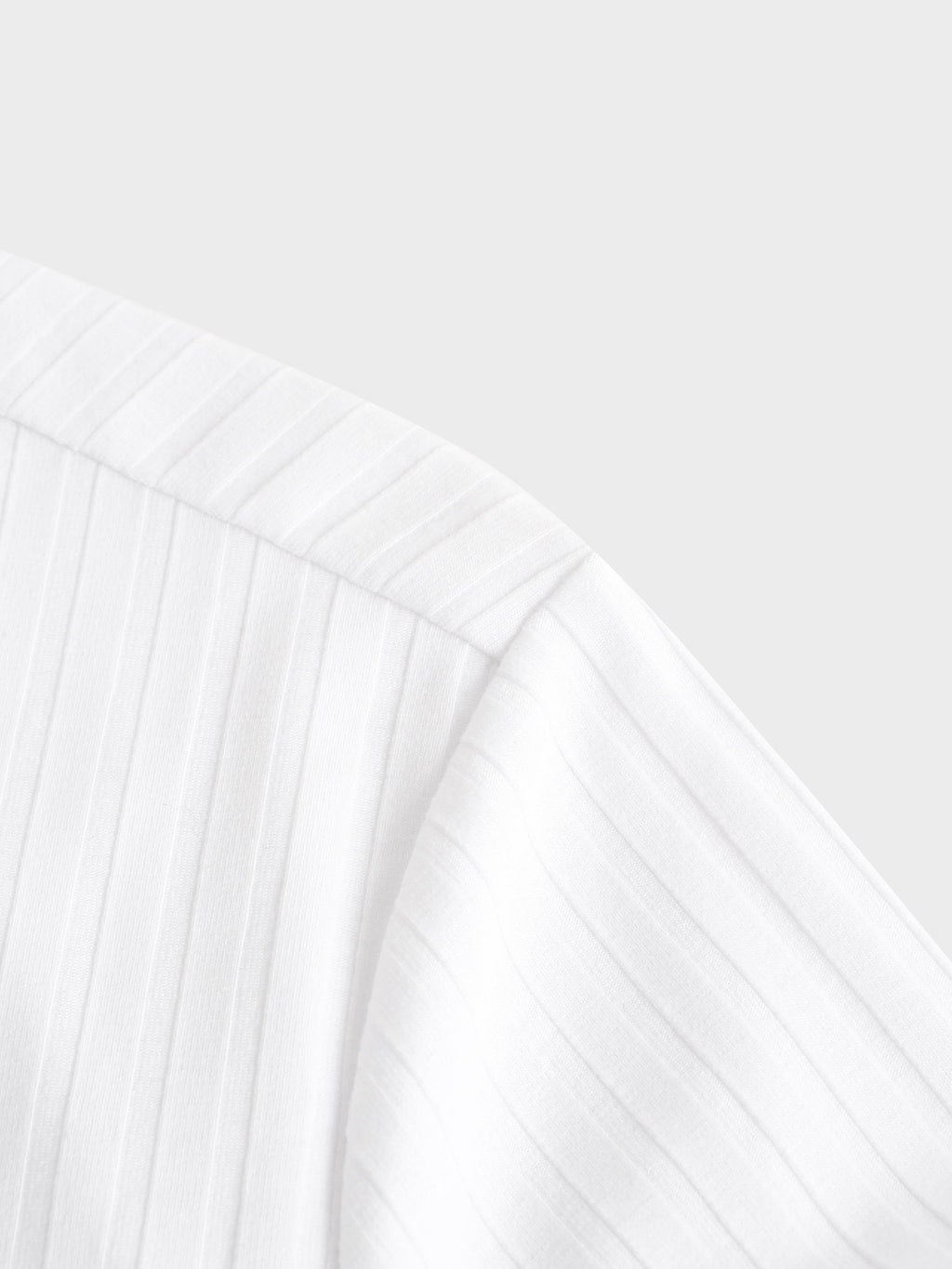 Ribbed High V Bomber-White