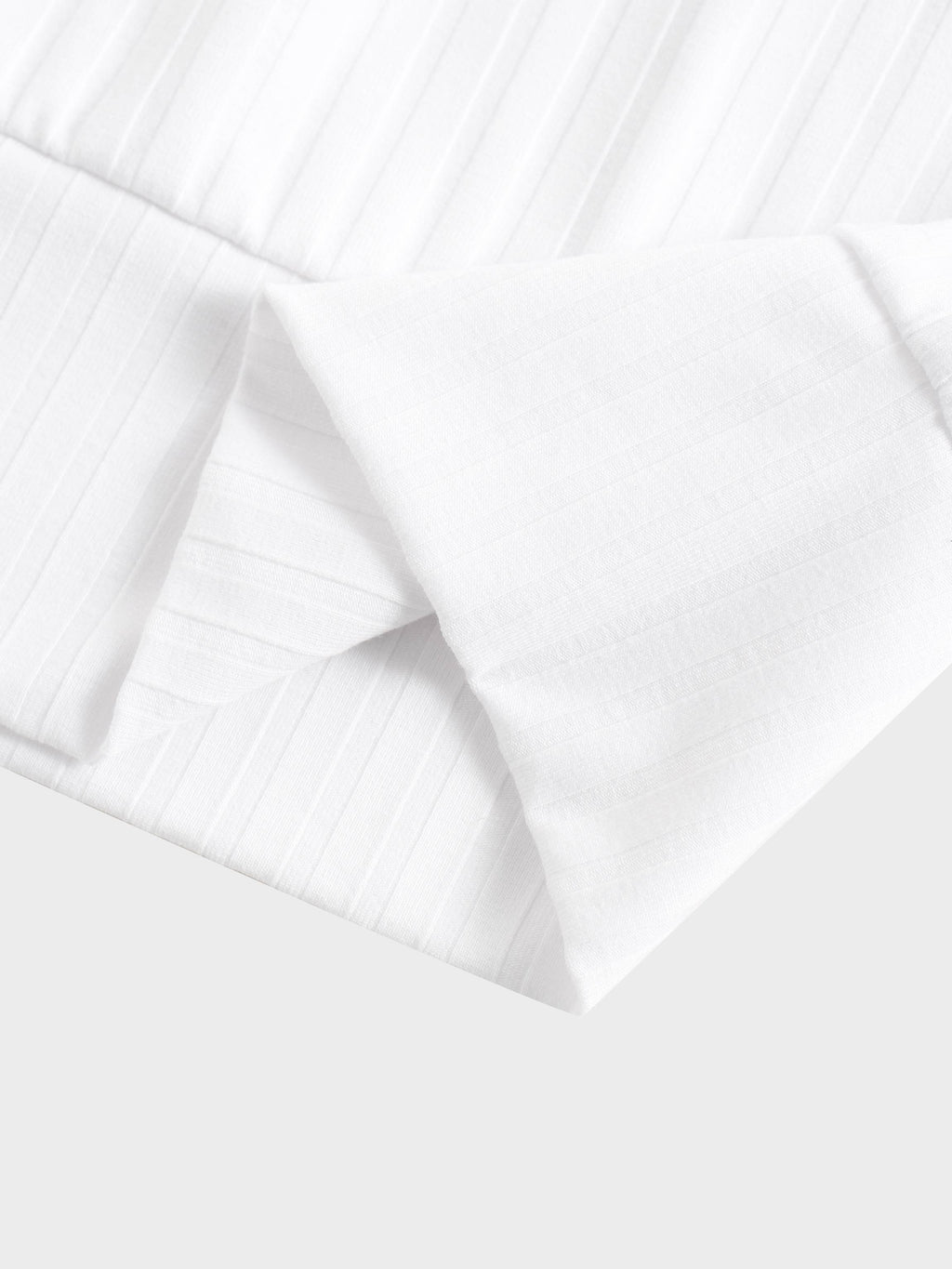 Ribbed High V Bomber-White