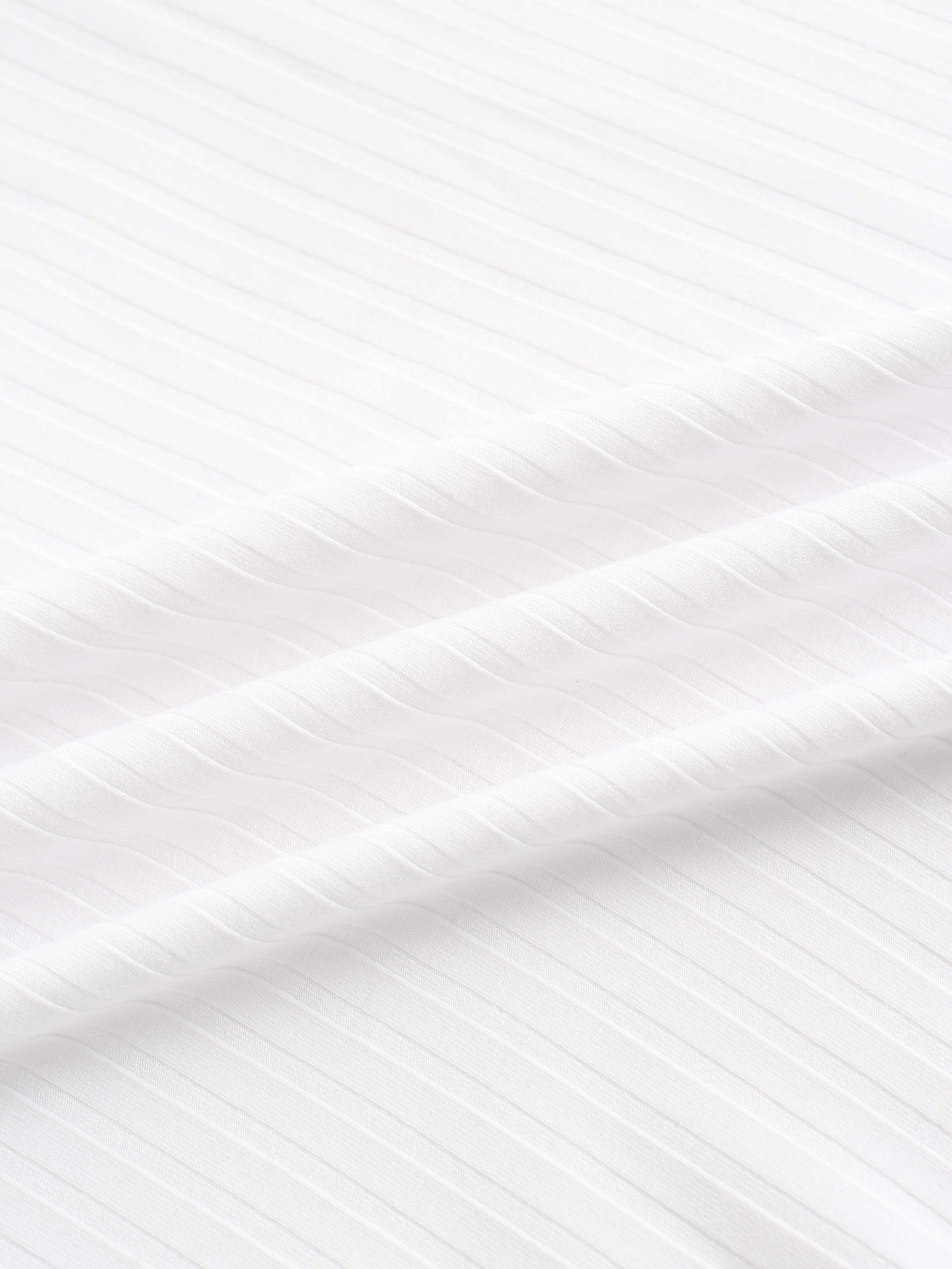 Ribbed High V Bomber-White