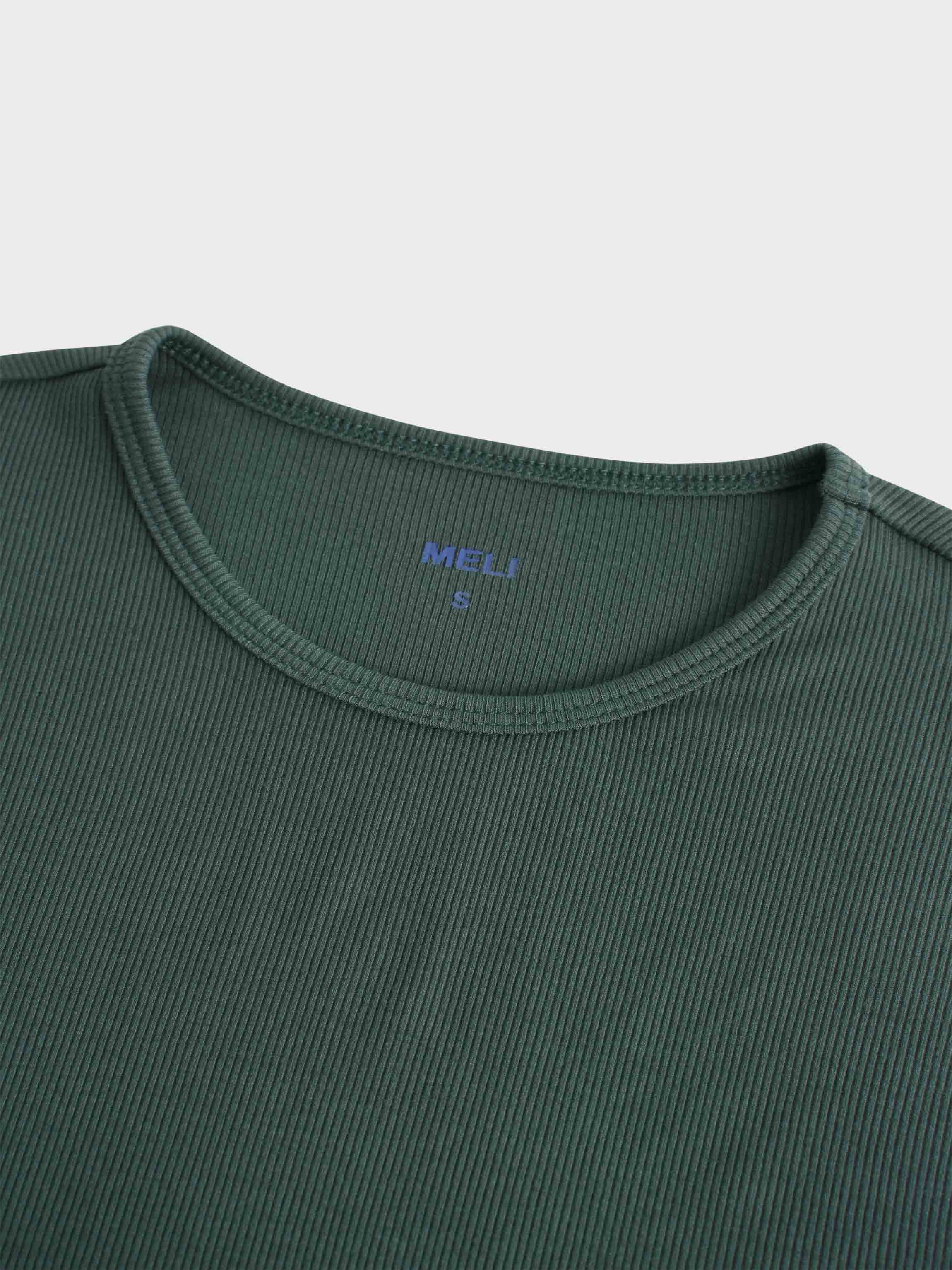 CREW RIBBED DOLMAN-EMERALD GREEN