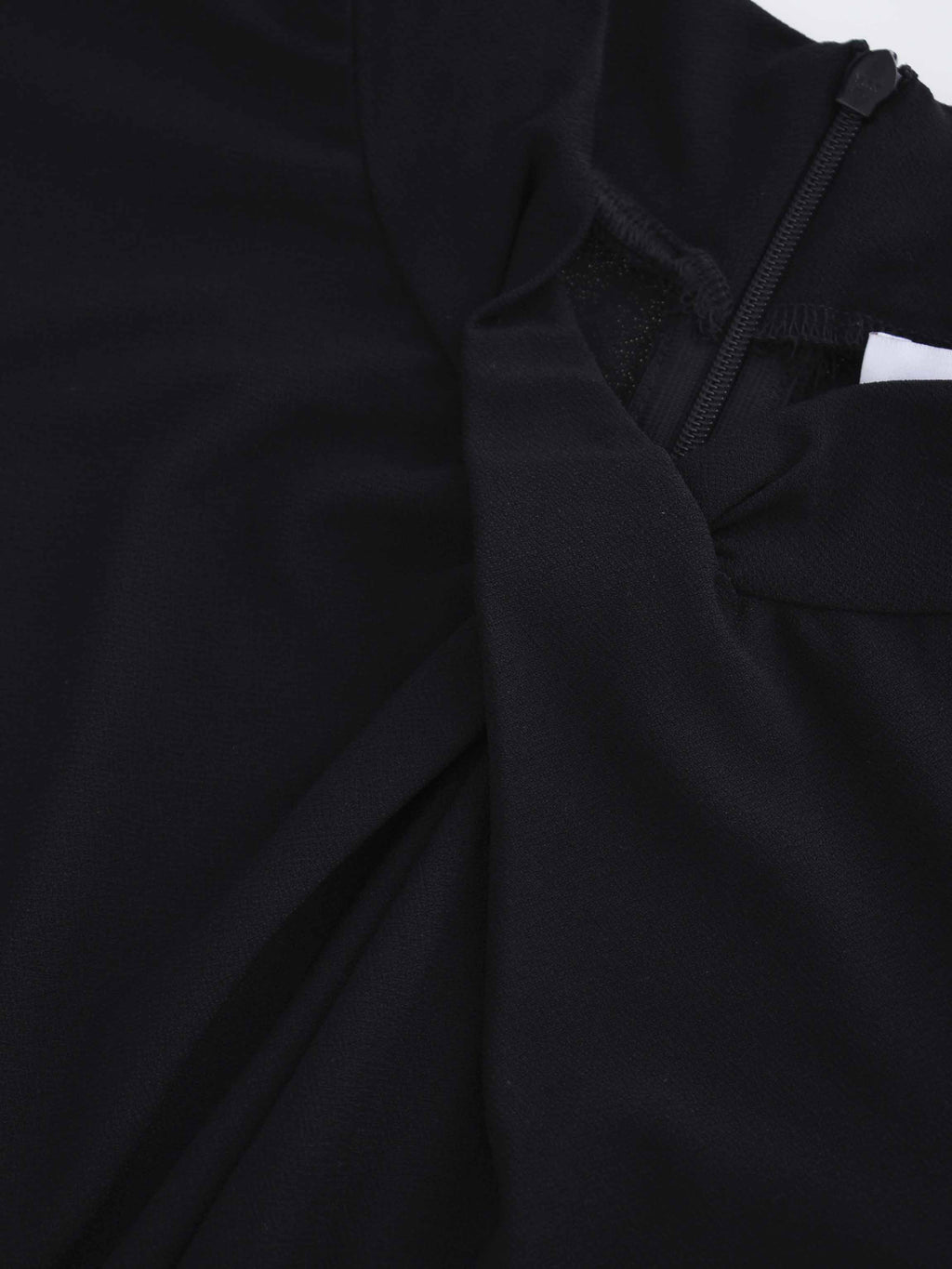 Front Knot Pleat Dress 50"-Black