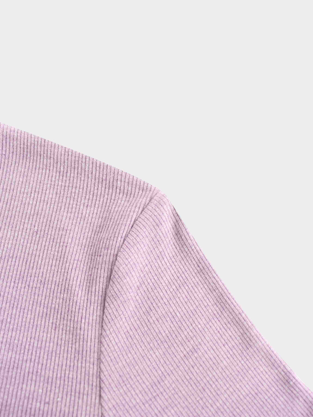RIBBED HIGH V TEE LS-LIGHT PURPLE