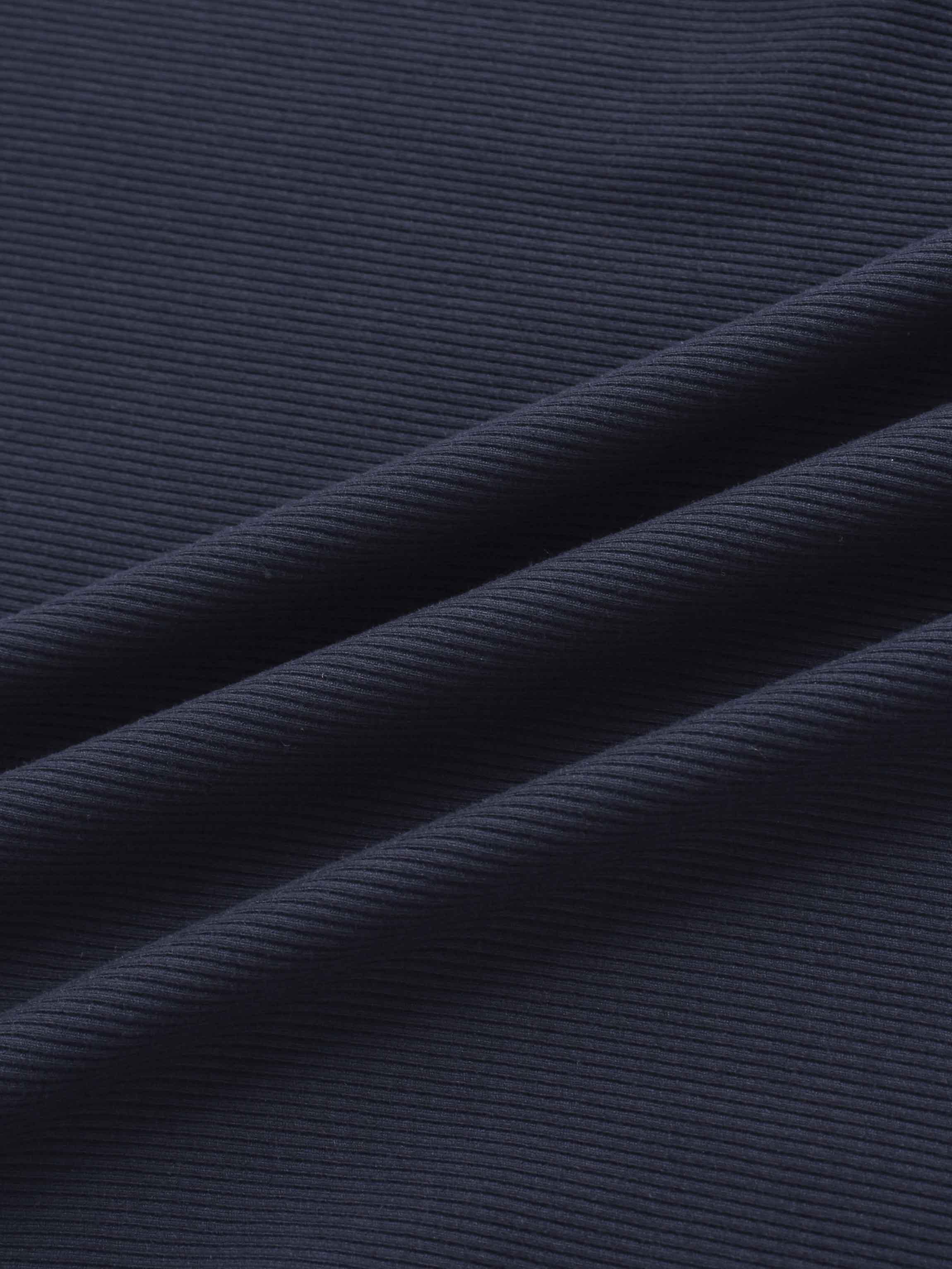 RIBBED HIGH V TEE LS-DENIM BLUE