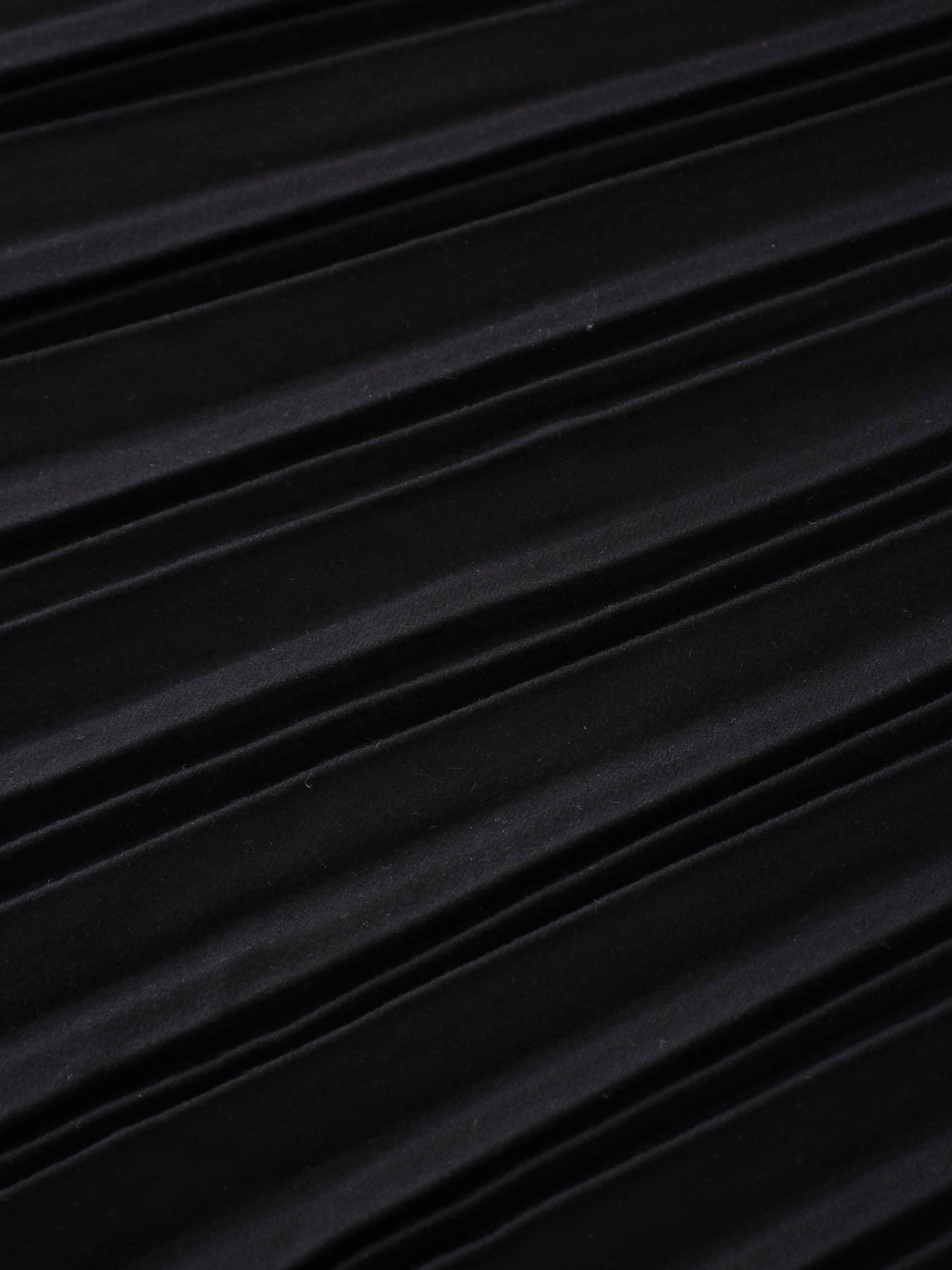 Wool Blend Pleated Skirt 25.5"-Black