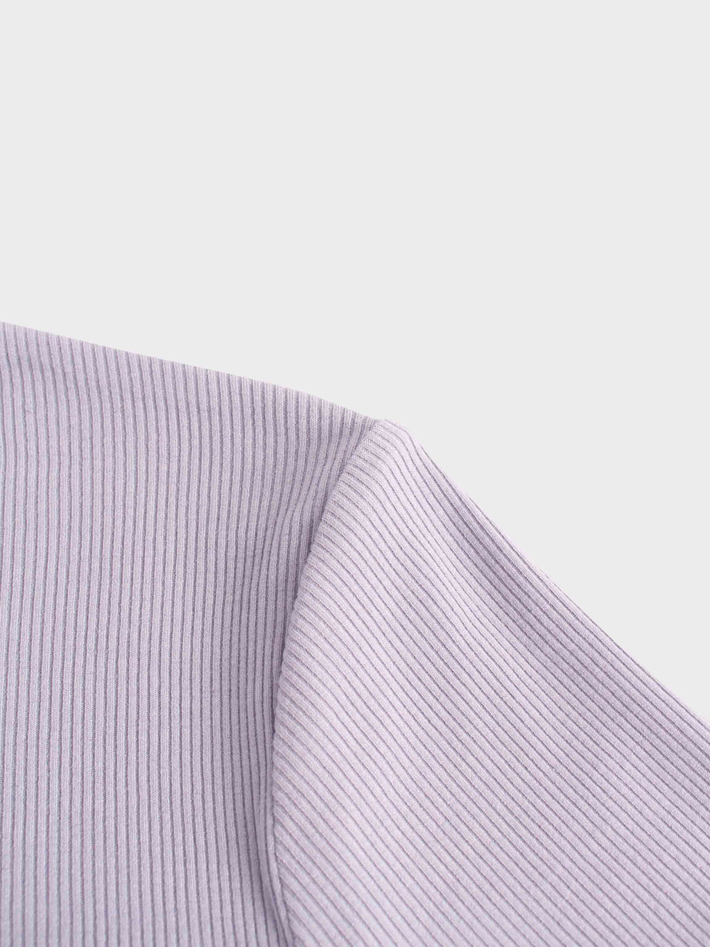 RIBBED HIGH V TEE LS-LILAC