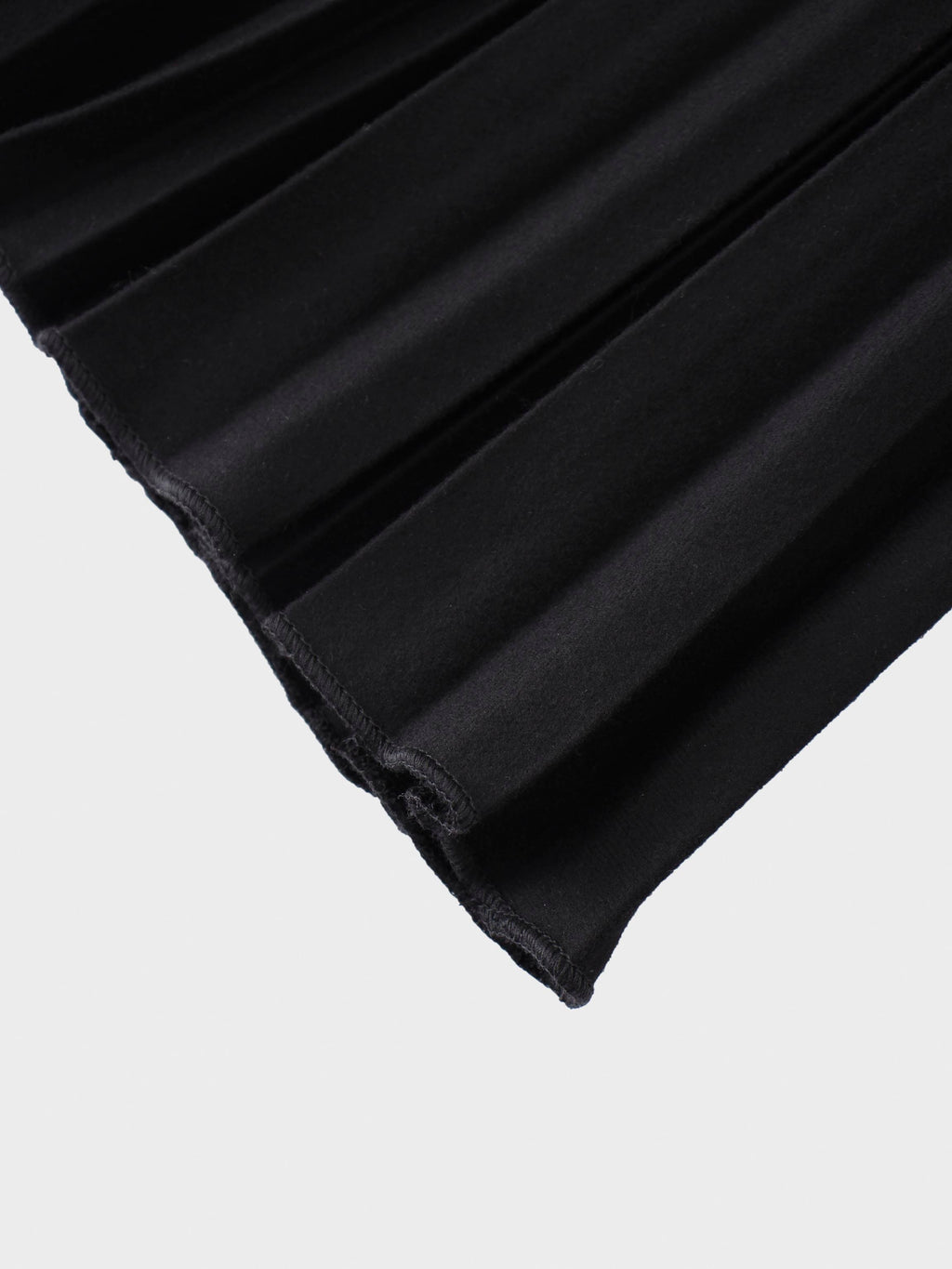 Wool Blend Pleated Skirt 25.5"-Black