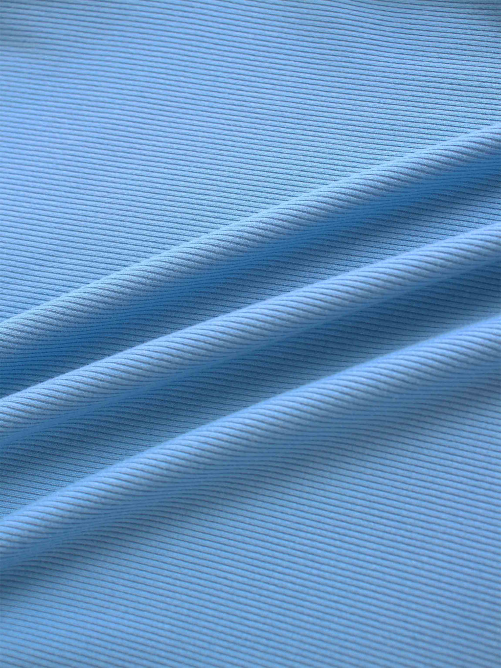 RIBBED HIGH V TEE LS-PERIWINKLE BLUE