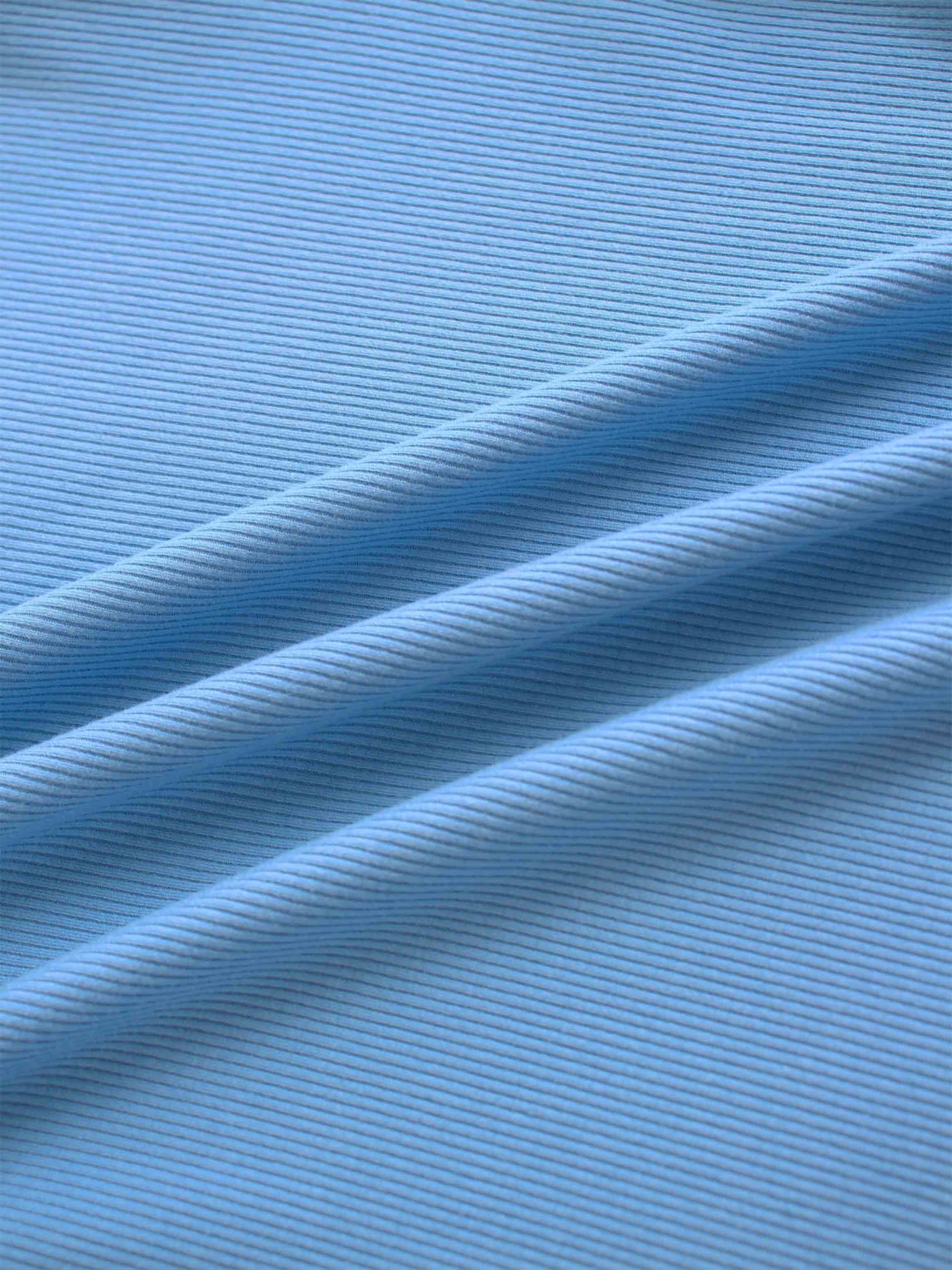 RIBBED HIGH V TEE LS-PERIWINKLE BLUE