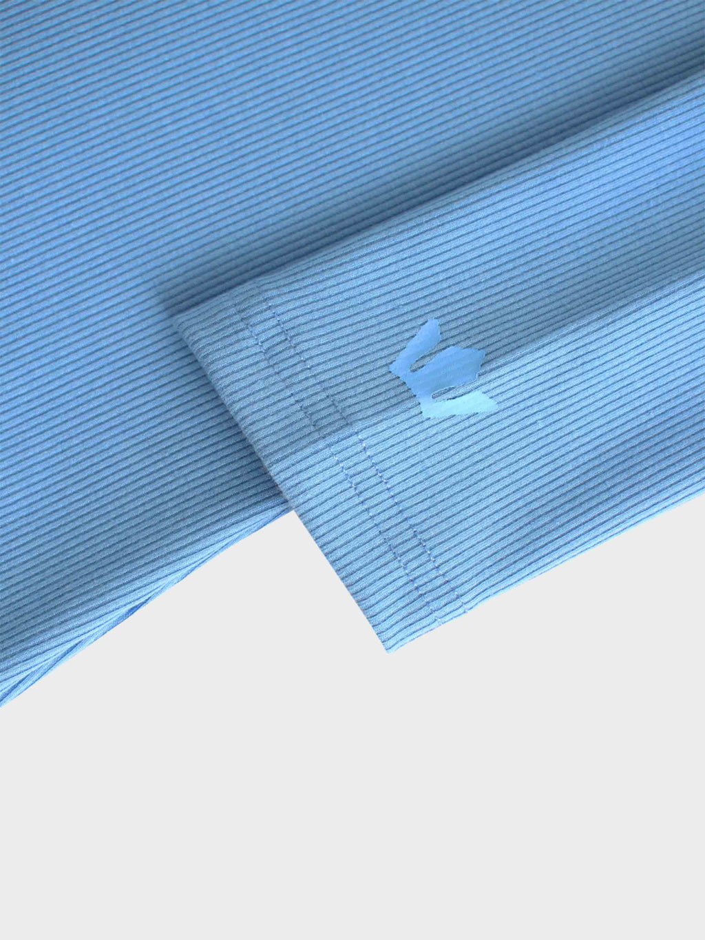 RIBBED HIGH V TEE LS-PERIWINKLE BLUE