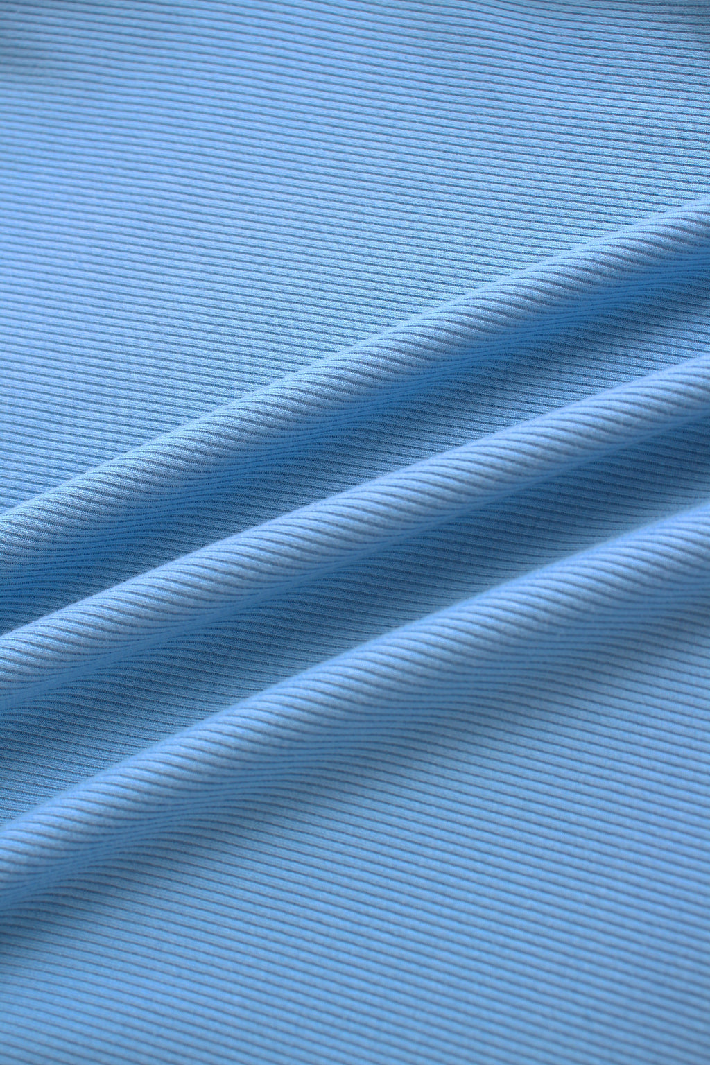 RIBBED HIGH V TEE LS-PERIWINKLE BLUE