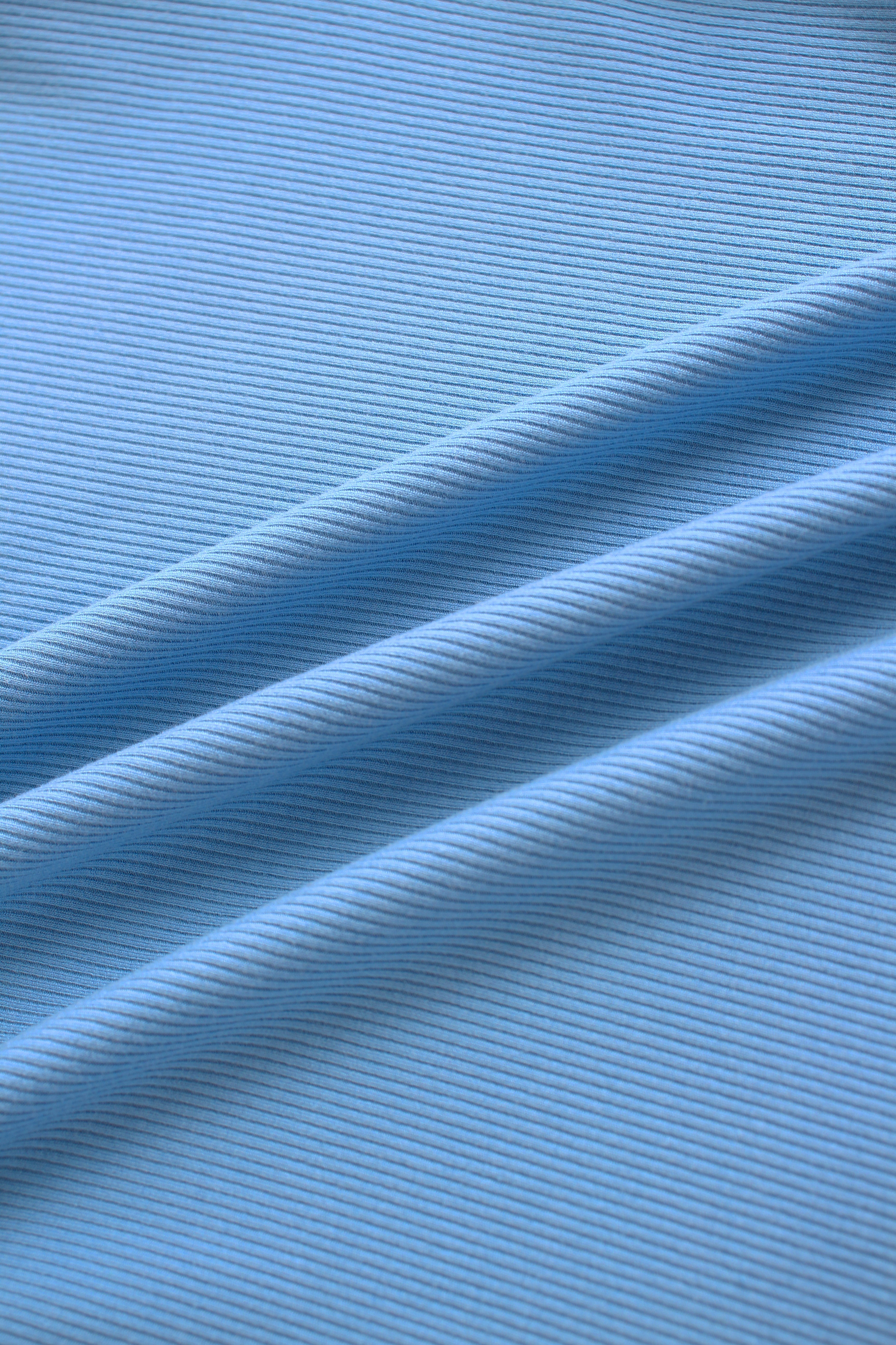 RIBBED HIGH V TEE LS-PERIWINKLE BLUE