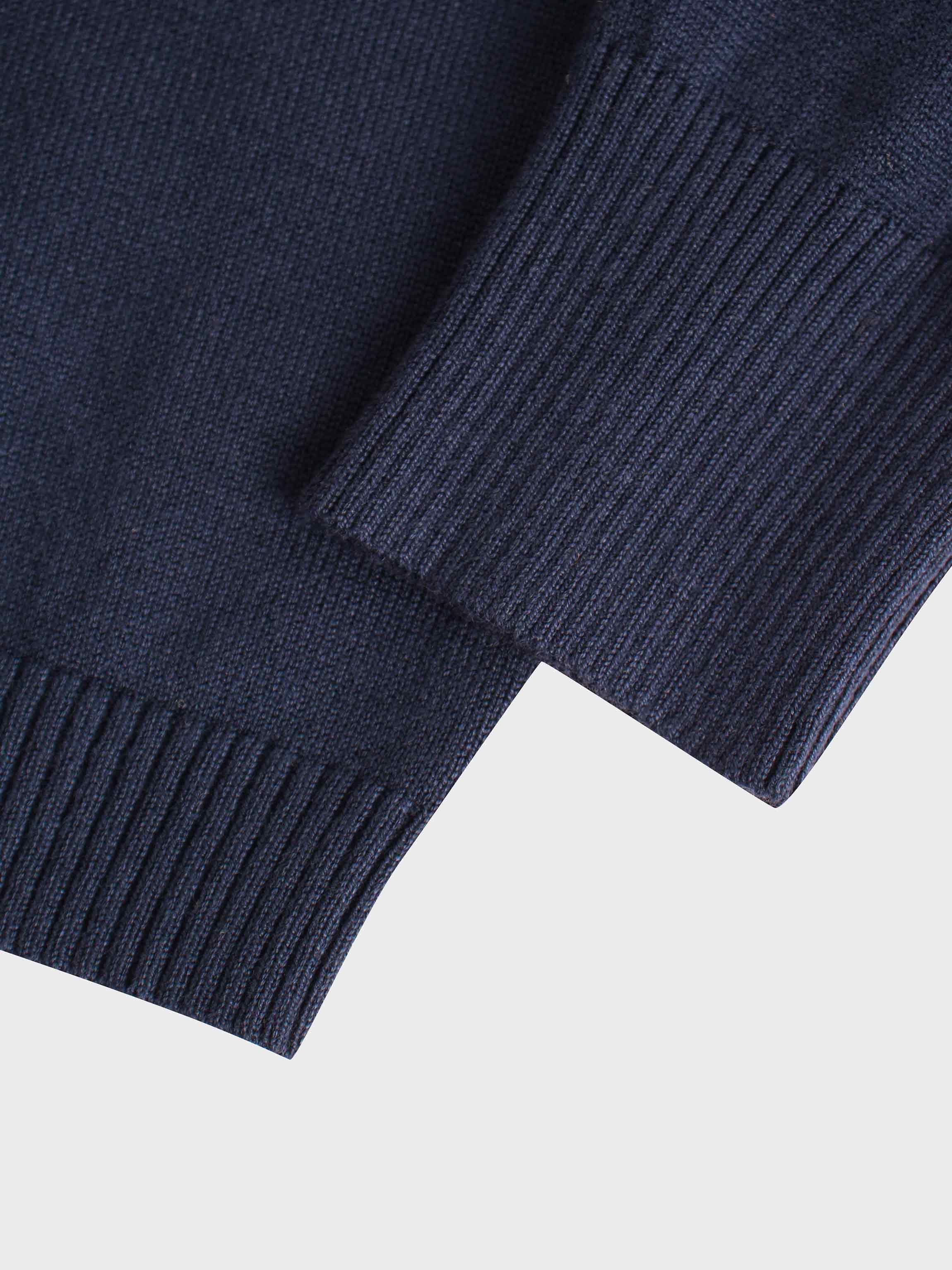 Cropped Bow Cardigan-Navy