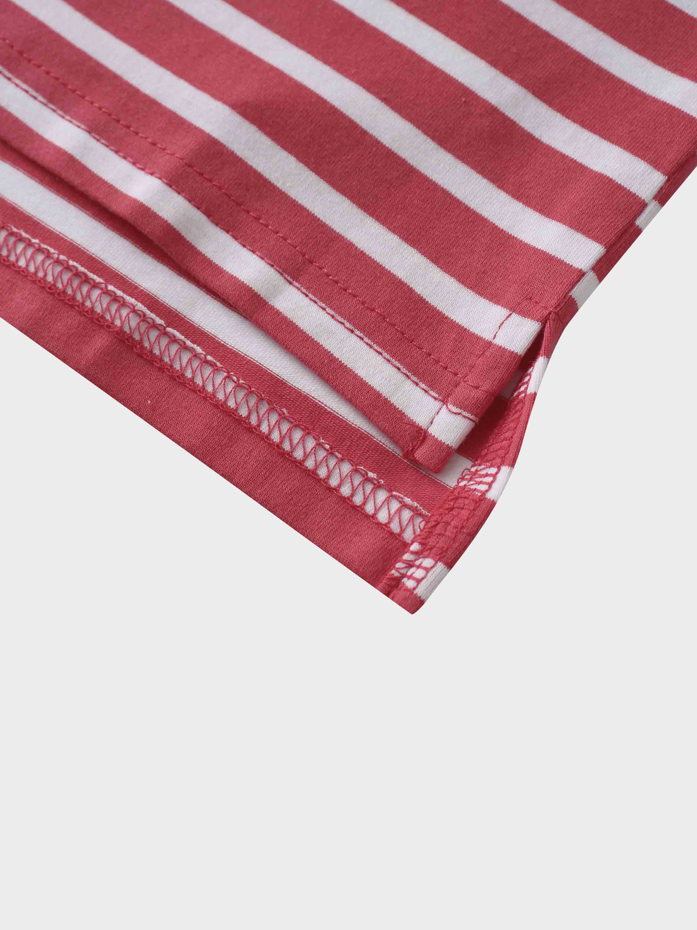 Crown Embossed T-Shirt-Coral/White