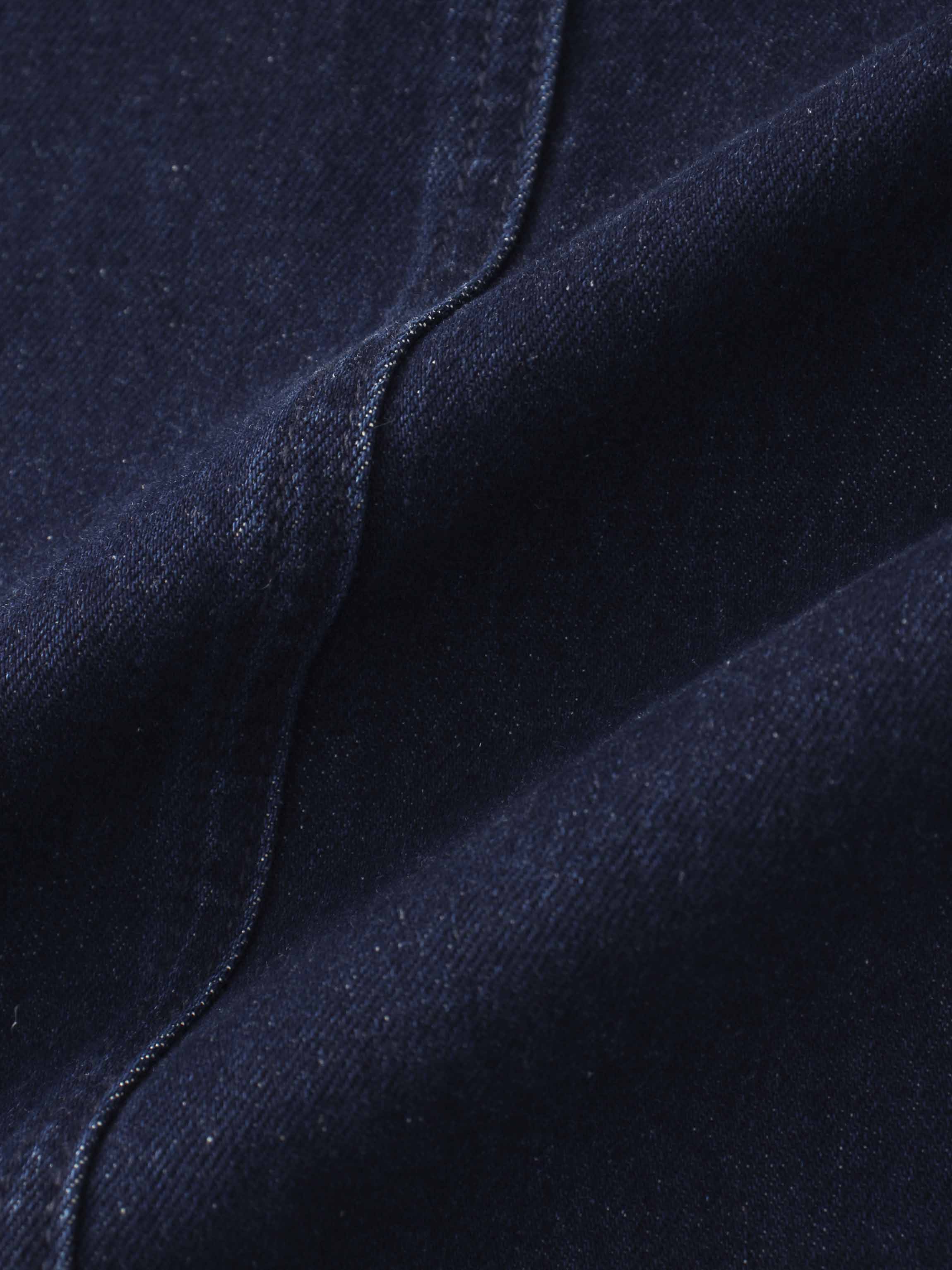 Denim Seamed Skirt-Dark Blue