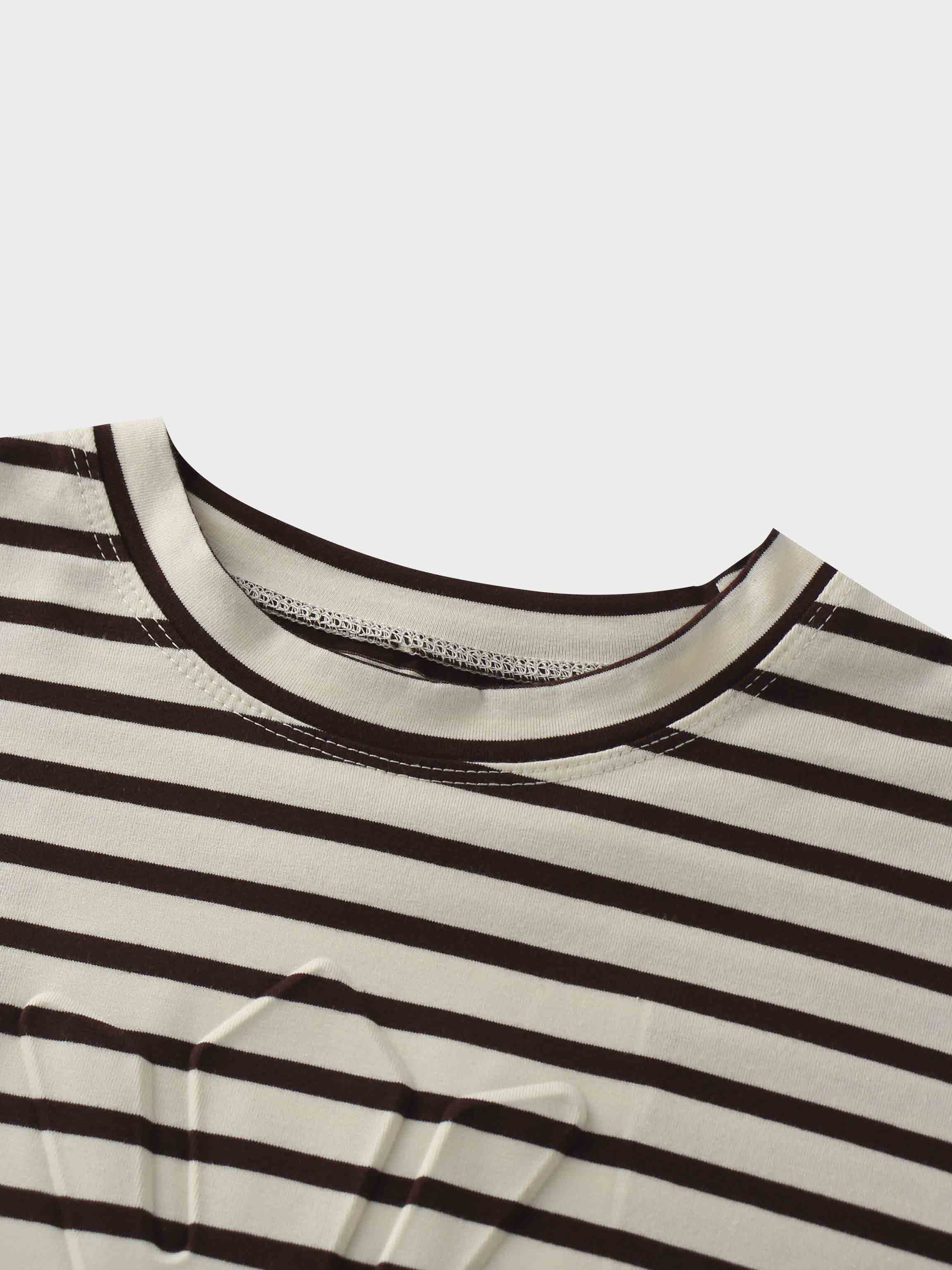 Crown Embossed T-Shirt-Brown/Ivory