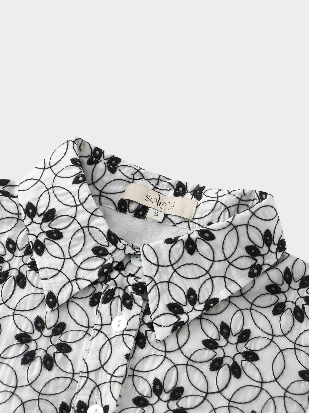 Embroidered Puff Sleeve Blouse-Floral