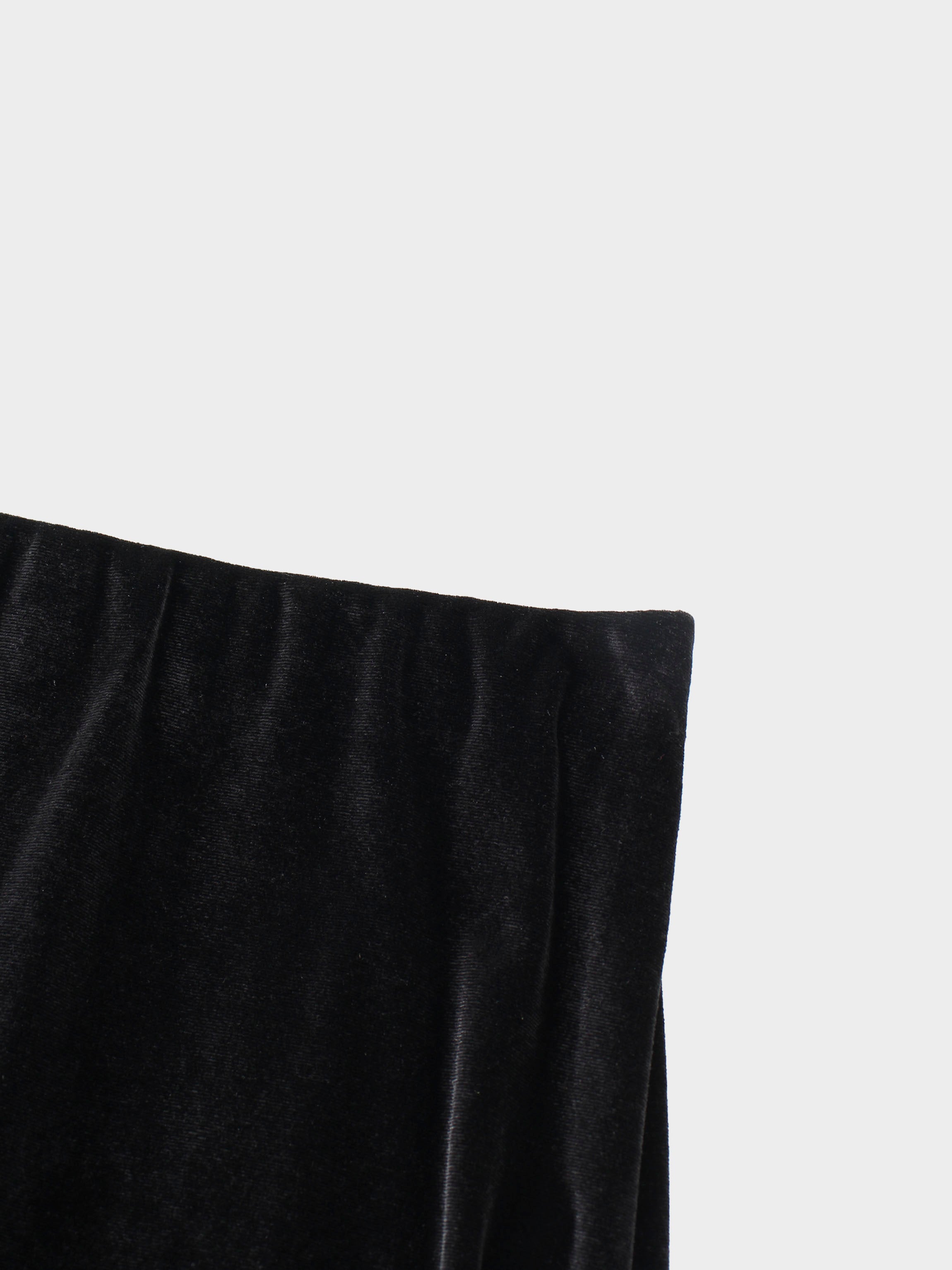 Velour Slip Skirt-Black