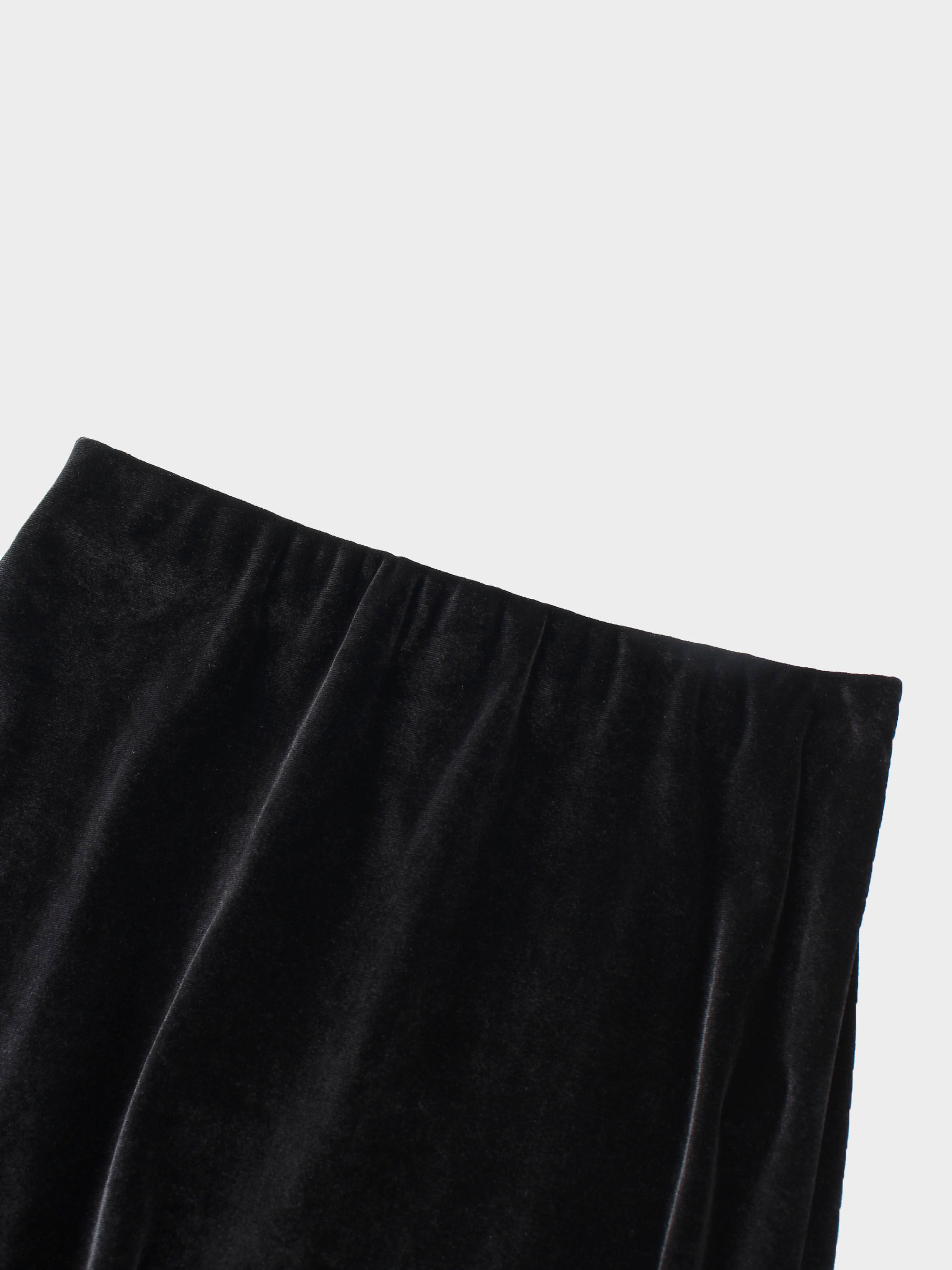 Velour Slip Skirt-Black