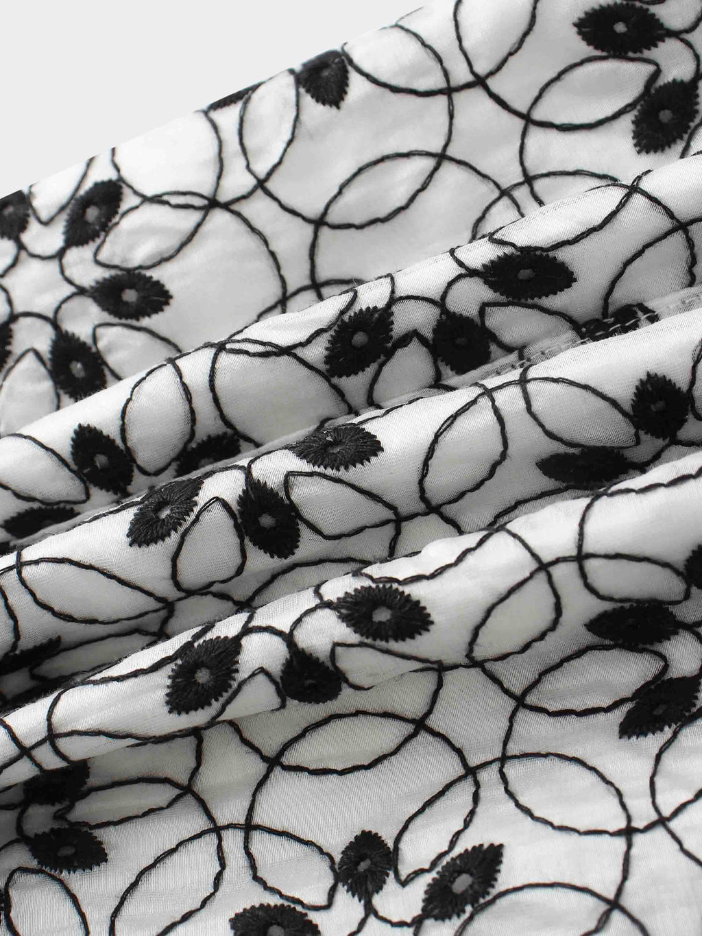 Embroidered Puff Sleeve Blouse-Floral