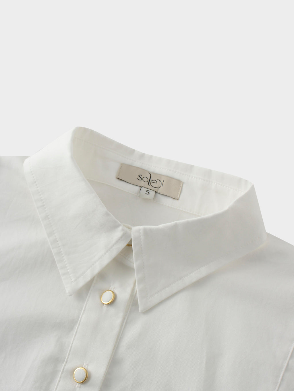 Princess Cut Puff Sleeve Cotton Blouse-White