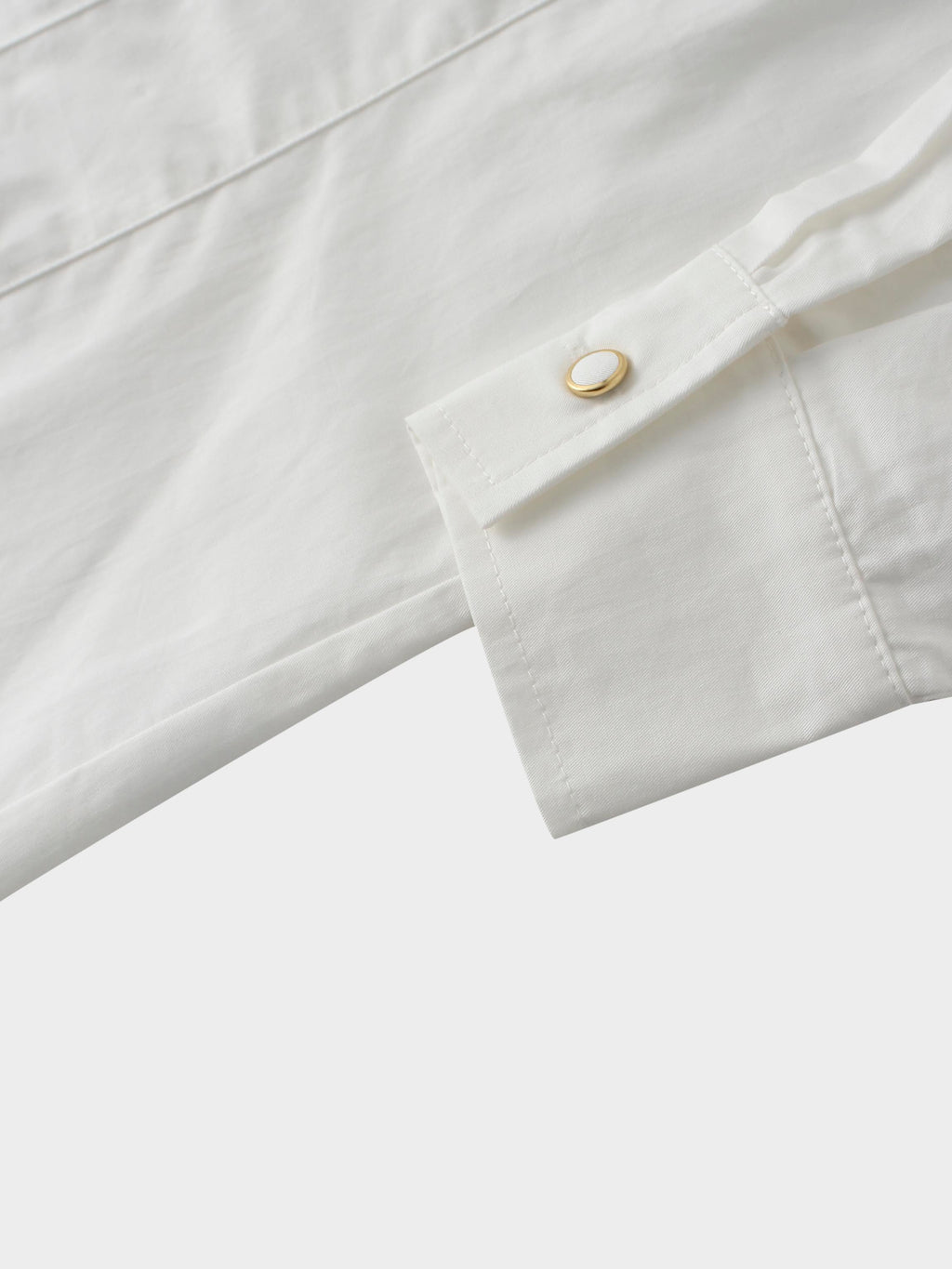 Princess Cut Puff Sleeve Cotton Blouse-White