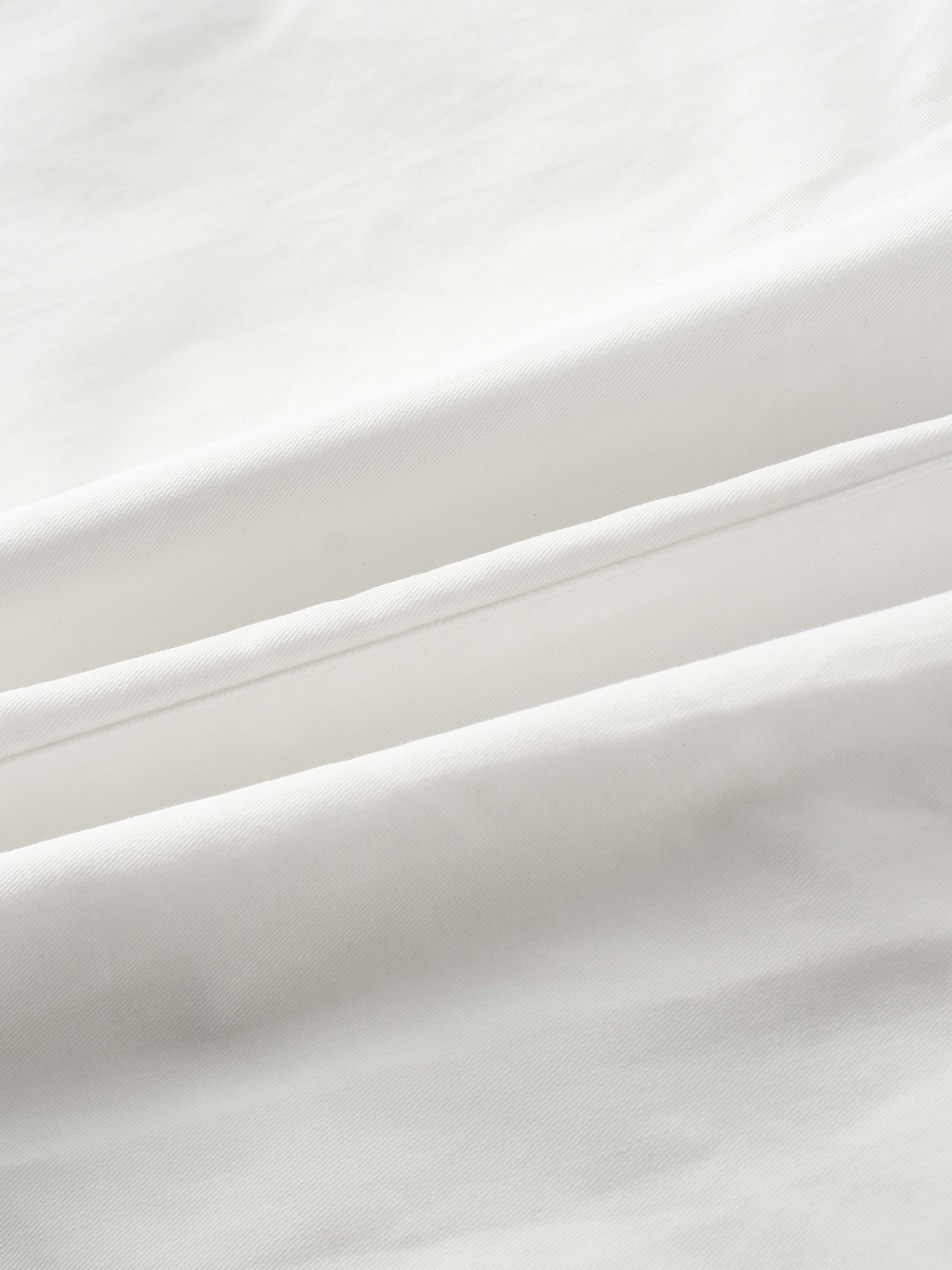 Princess Cut Puff Sleeve Cotton Blouse-White