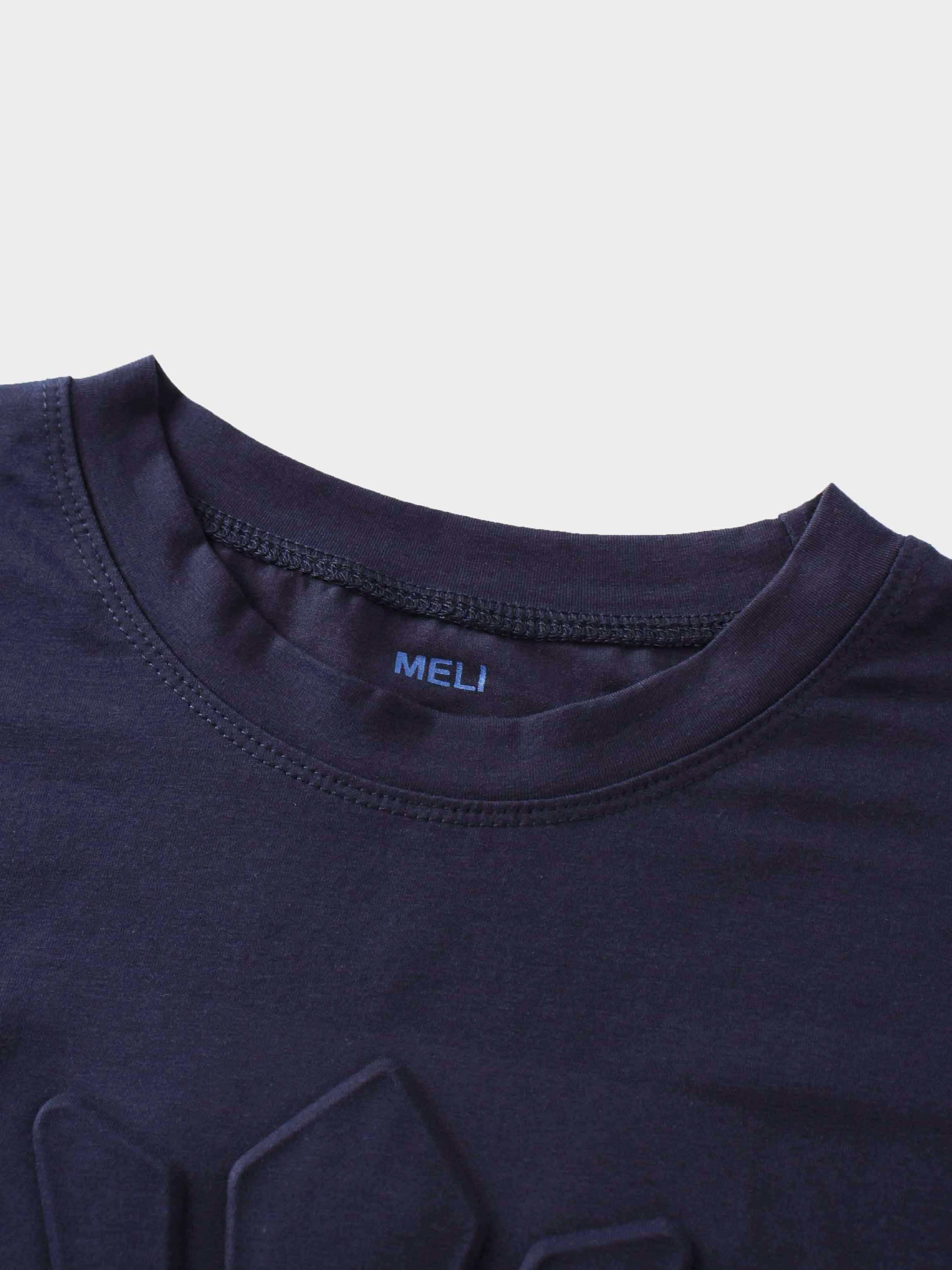 Crown Embossed T-Shirt-Navy