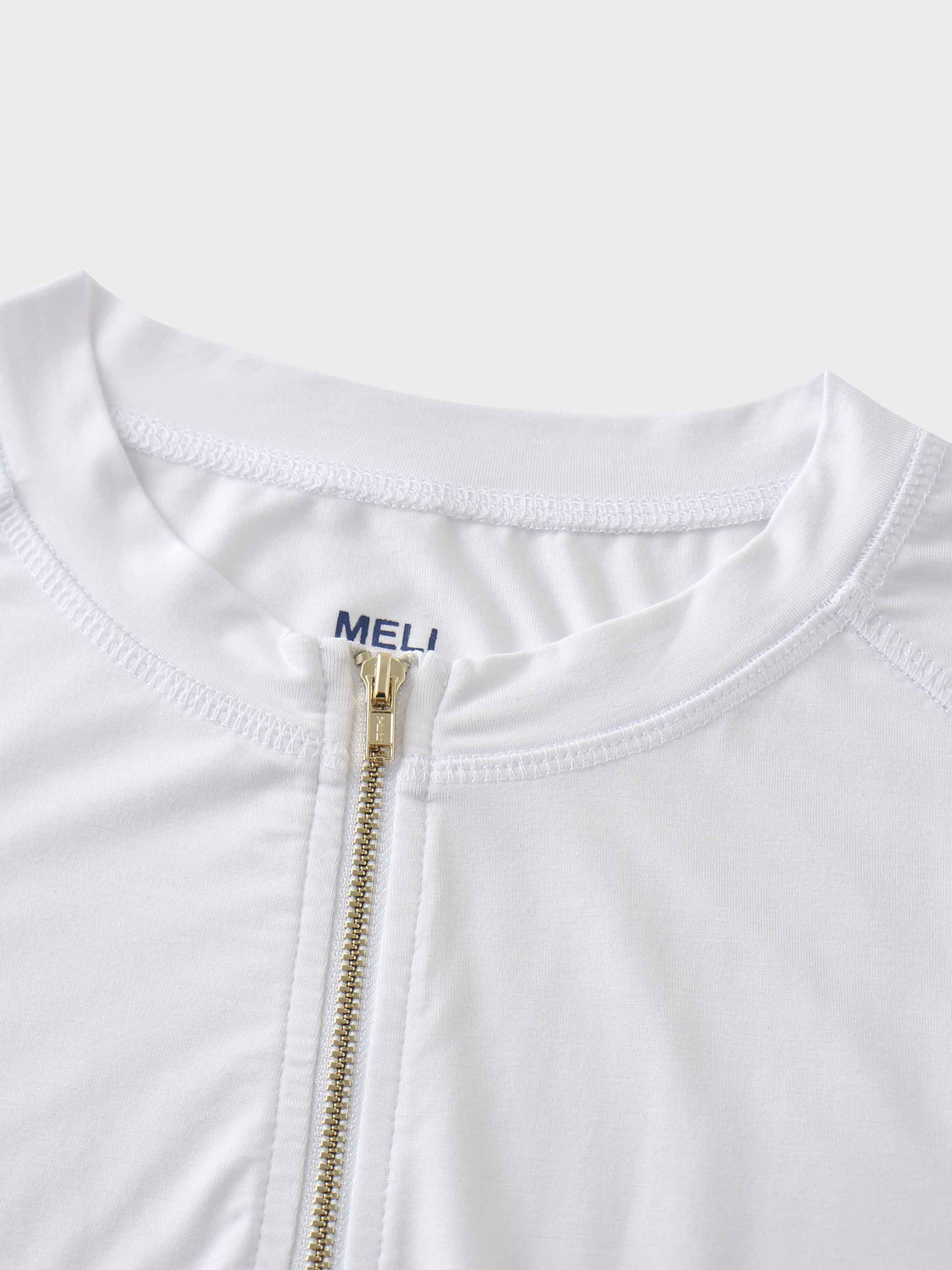 Modal Zip Up Bomber-White