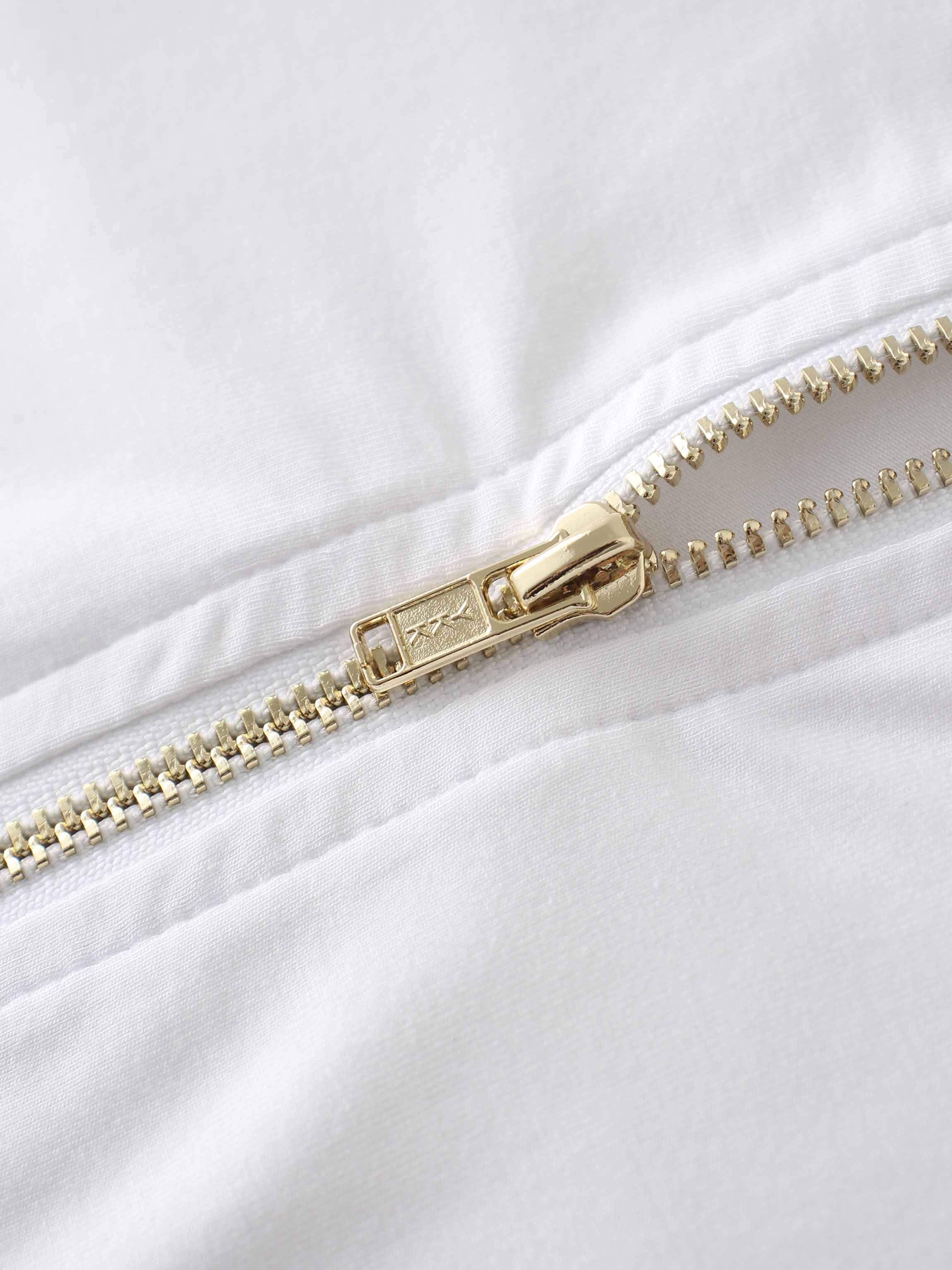 Modal Zip Up Bomber-White