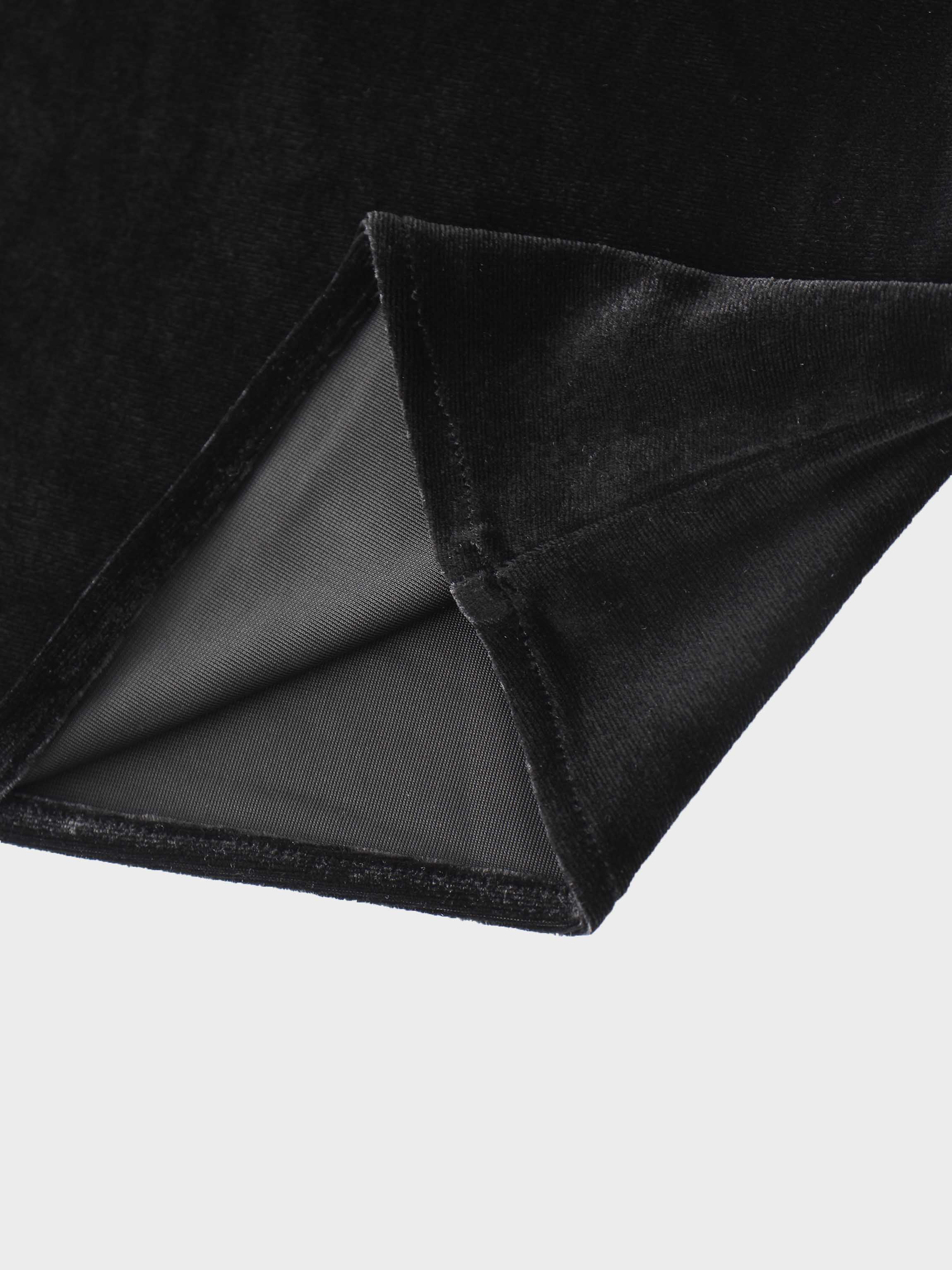 Velour Slip Skirt-Black