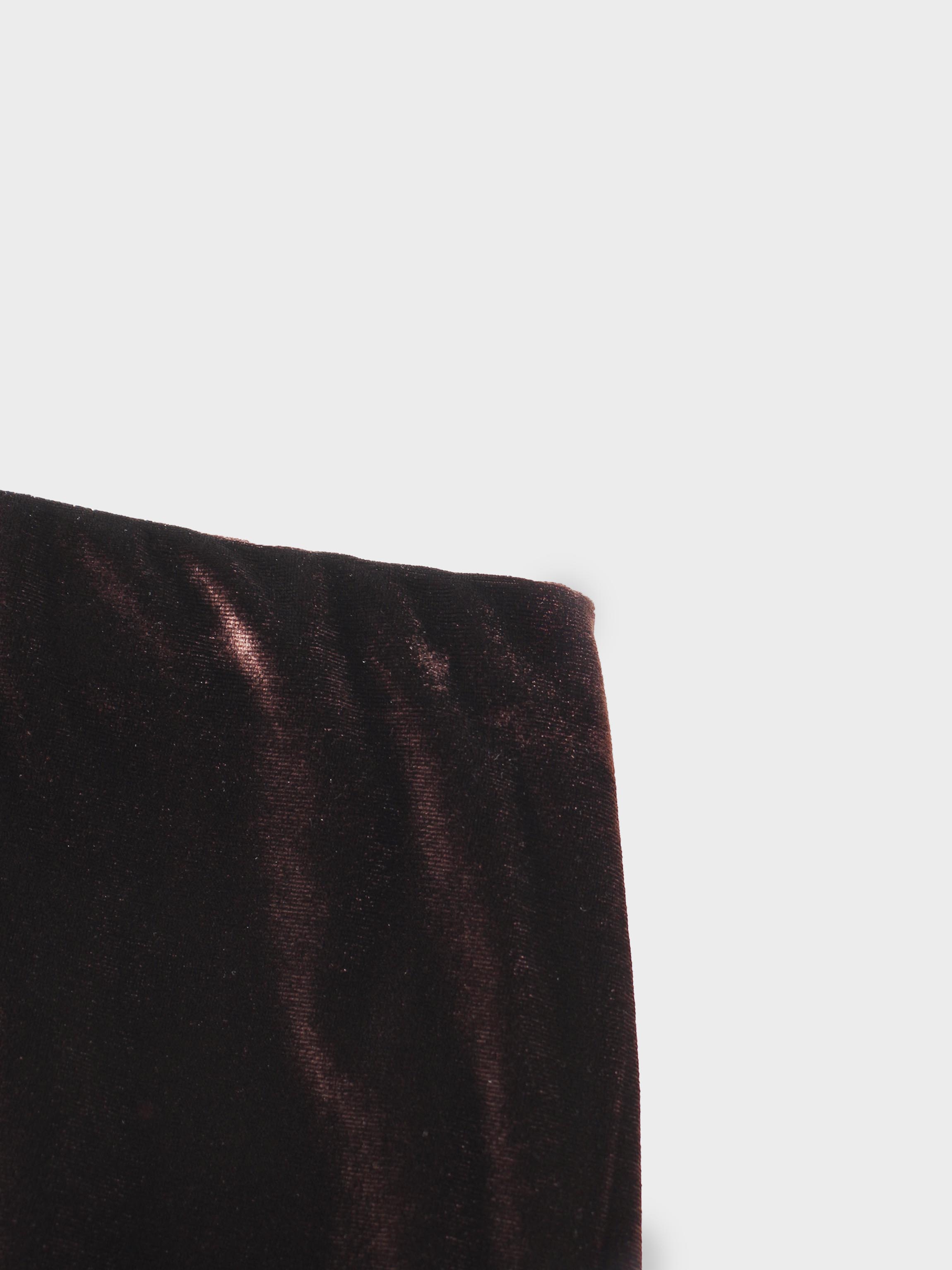 Velour Slip Skirt-Brown