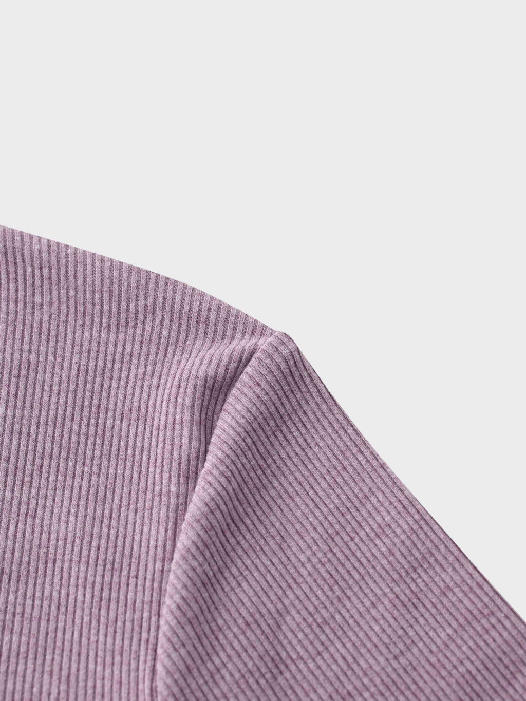 RIBBED HIGH V 3Q-LAVENDER HEATHER