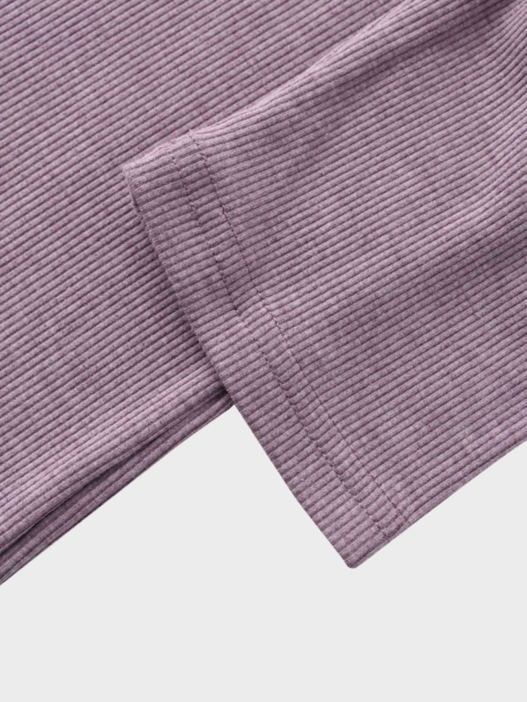 RIBBED HIGH V 3Q-LAVENDER HEATHER