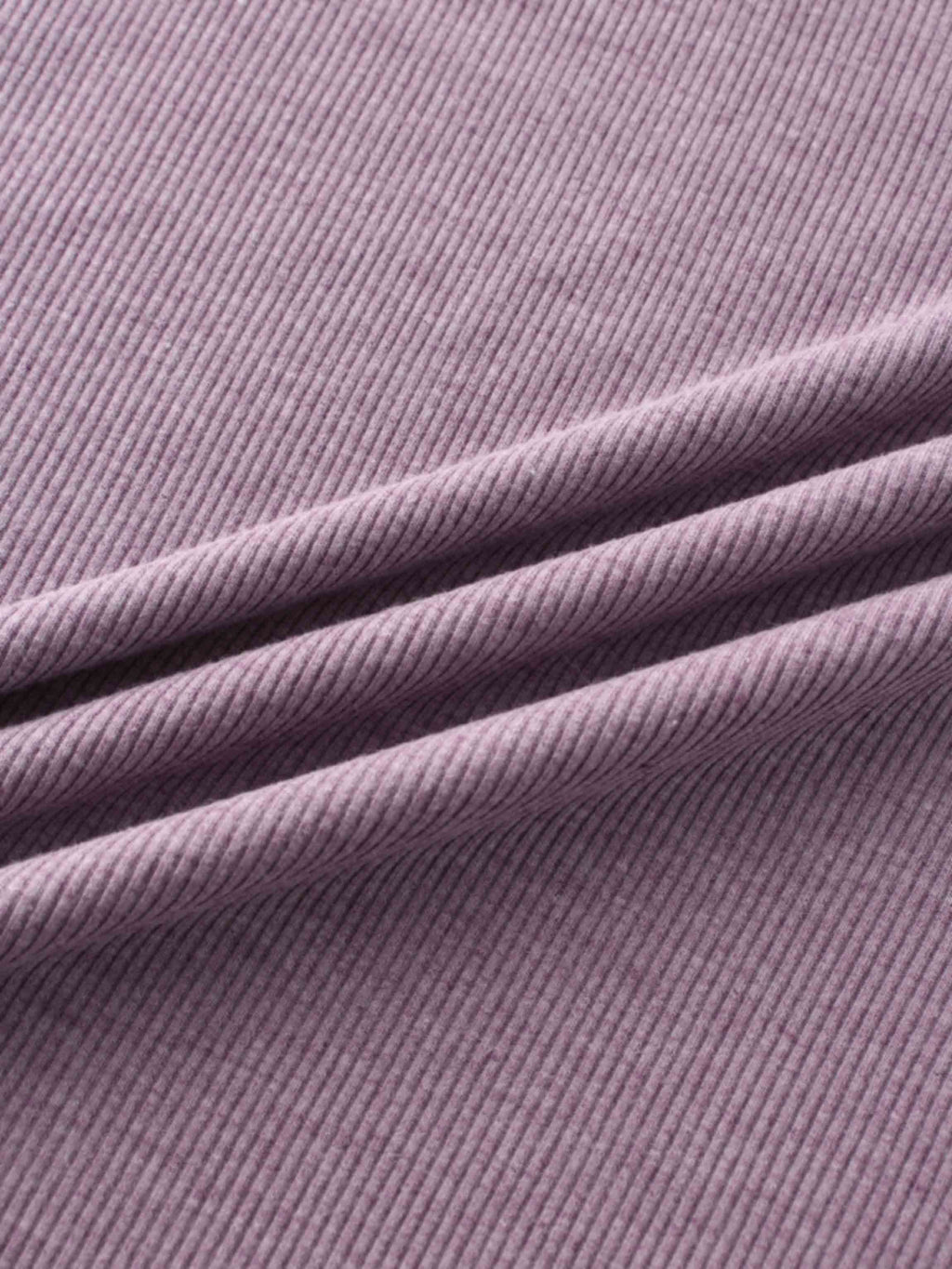 RIBBED HIGH V 3Q-LAVENDER HEATHER
