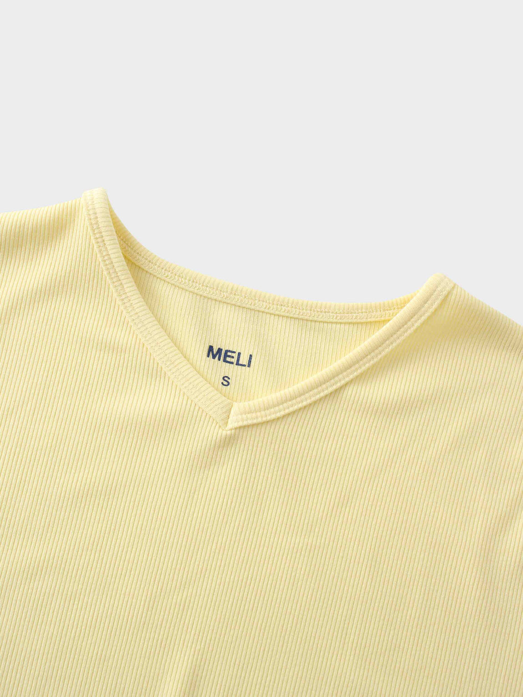 RIBBED HIGH V 3Q-BUTTER YELLOW