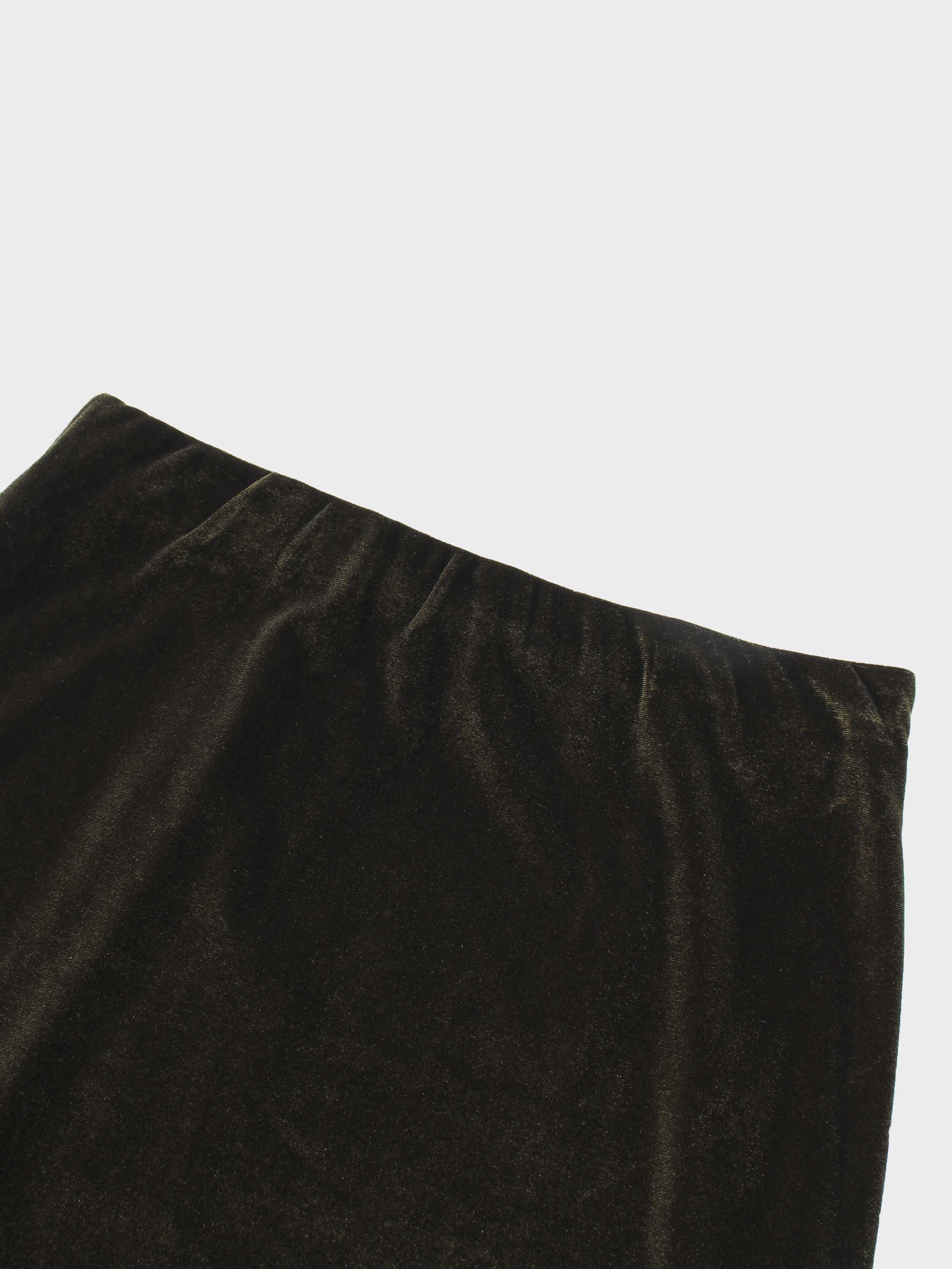 Velour Slip Skirt-Green