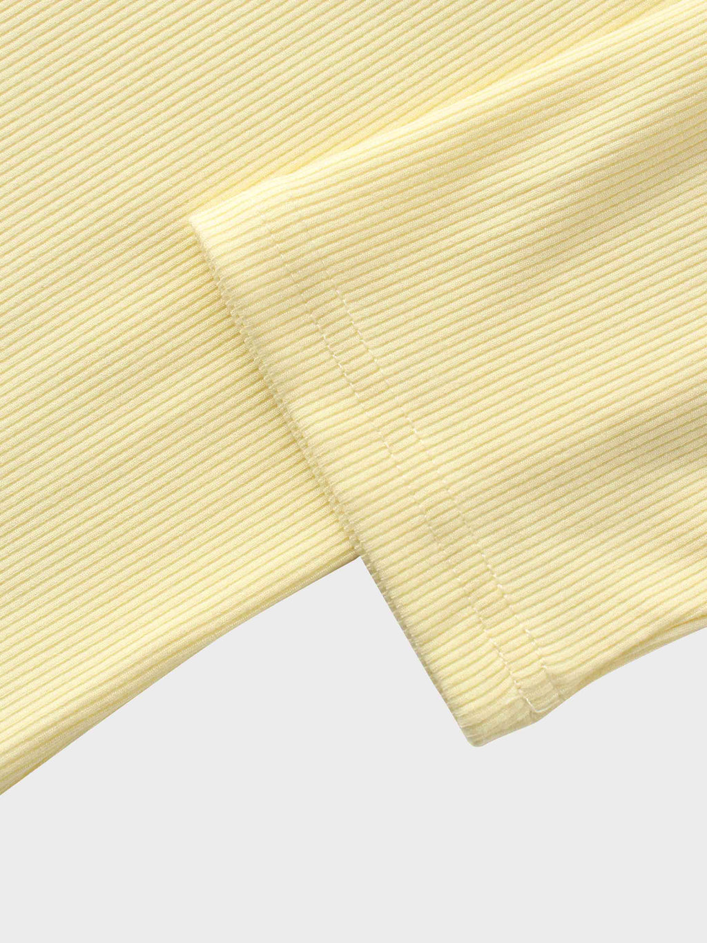 RIBBED HIGH V 3Q-BUTTER YELLOW