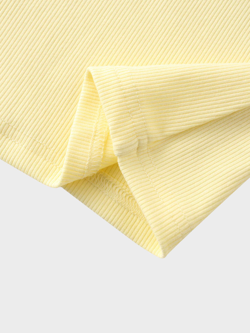 RIBBED HIGH V 3Q-BUTTER YELLOW
