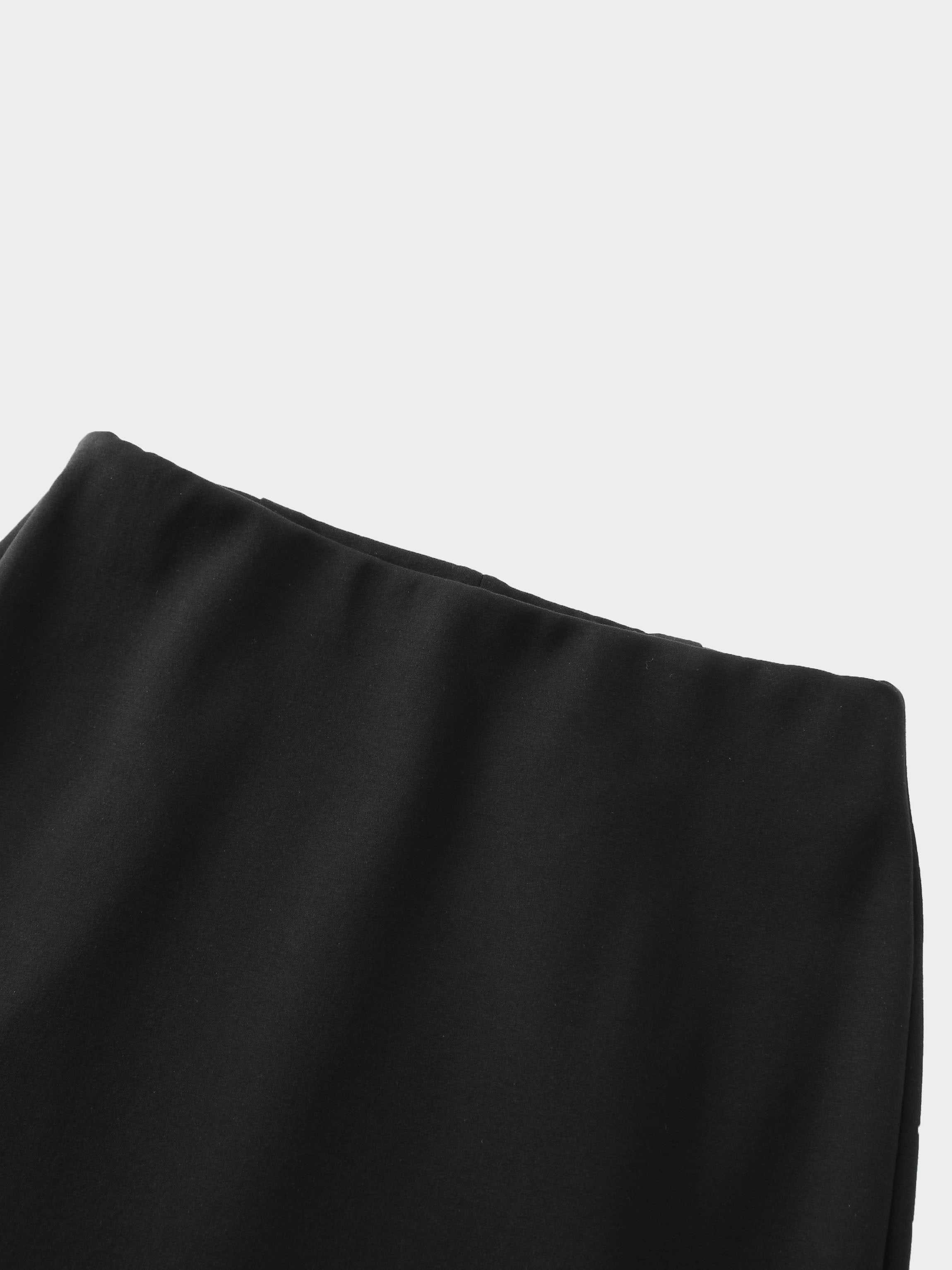 Straight Maxi Stretch Skirt-Black