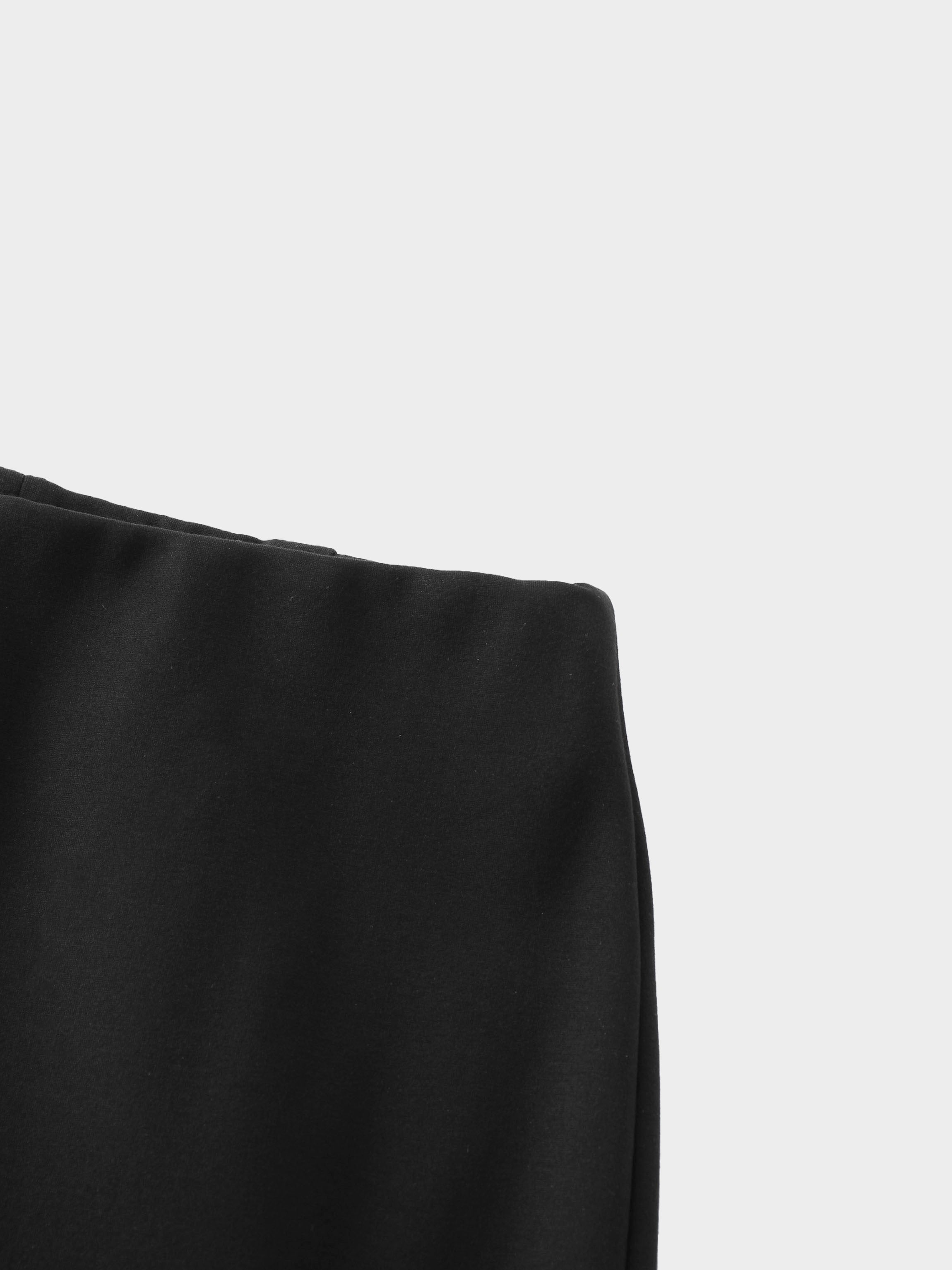 Straight Maxi Stretch Skirt-Black