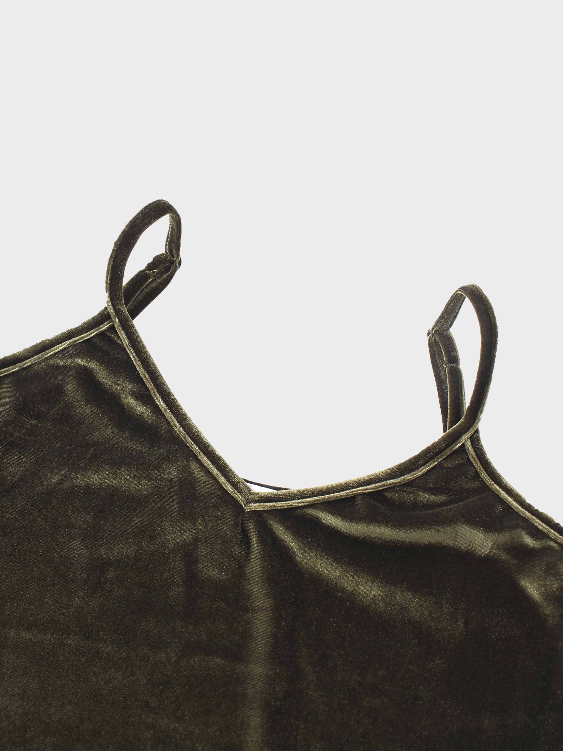 Ombre Velour Slip Dress-Green