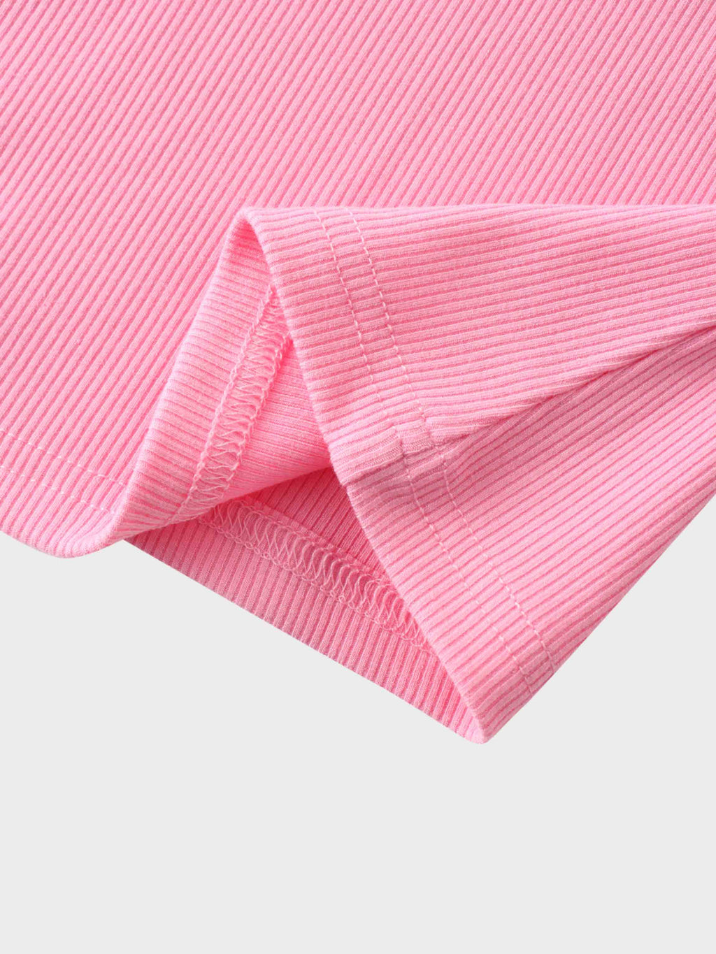 RIBBED HIGH V 3Q-SO PINK